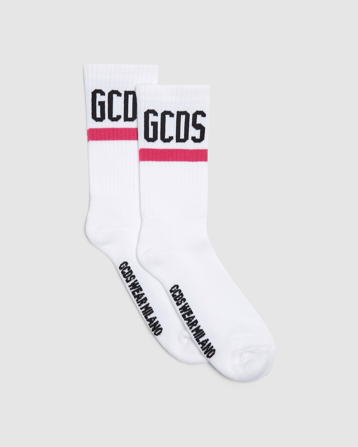 Chaussettes GCDS Logo Socks Femme Fushia | 538746-DGX