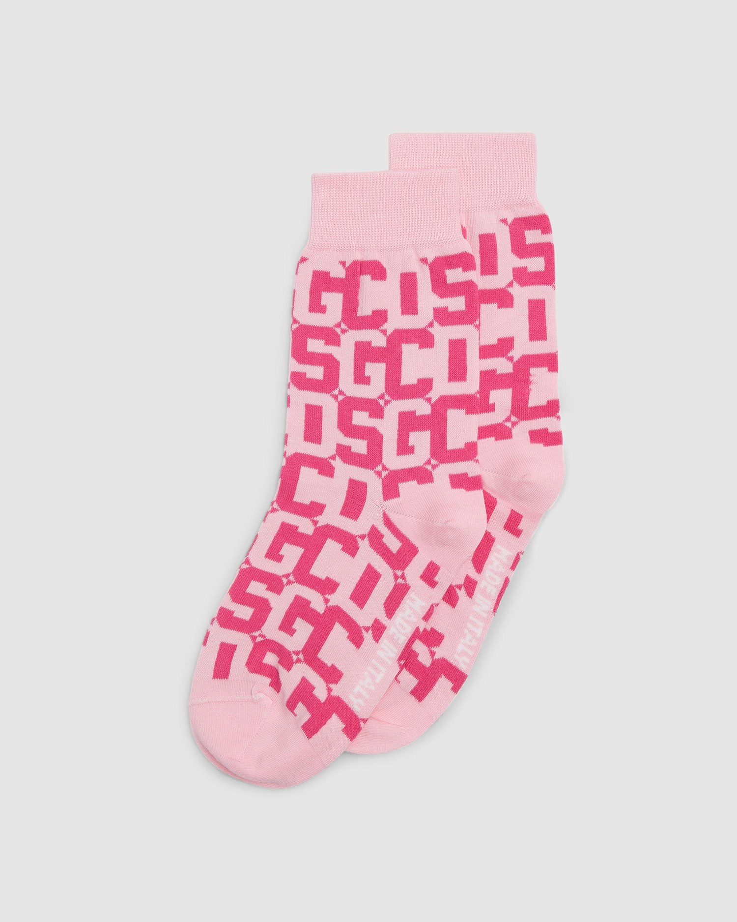 Chaussettes GCDS Monogram Jacquard Socks Femme Rose | 428607-XQA