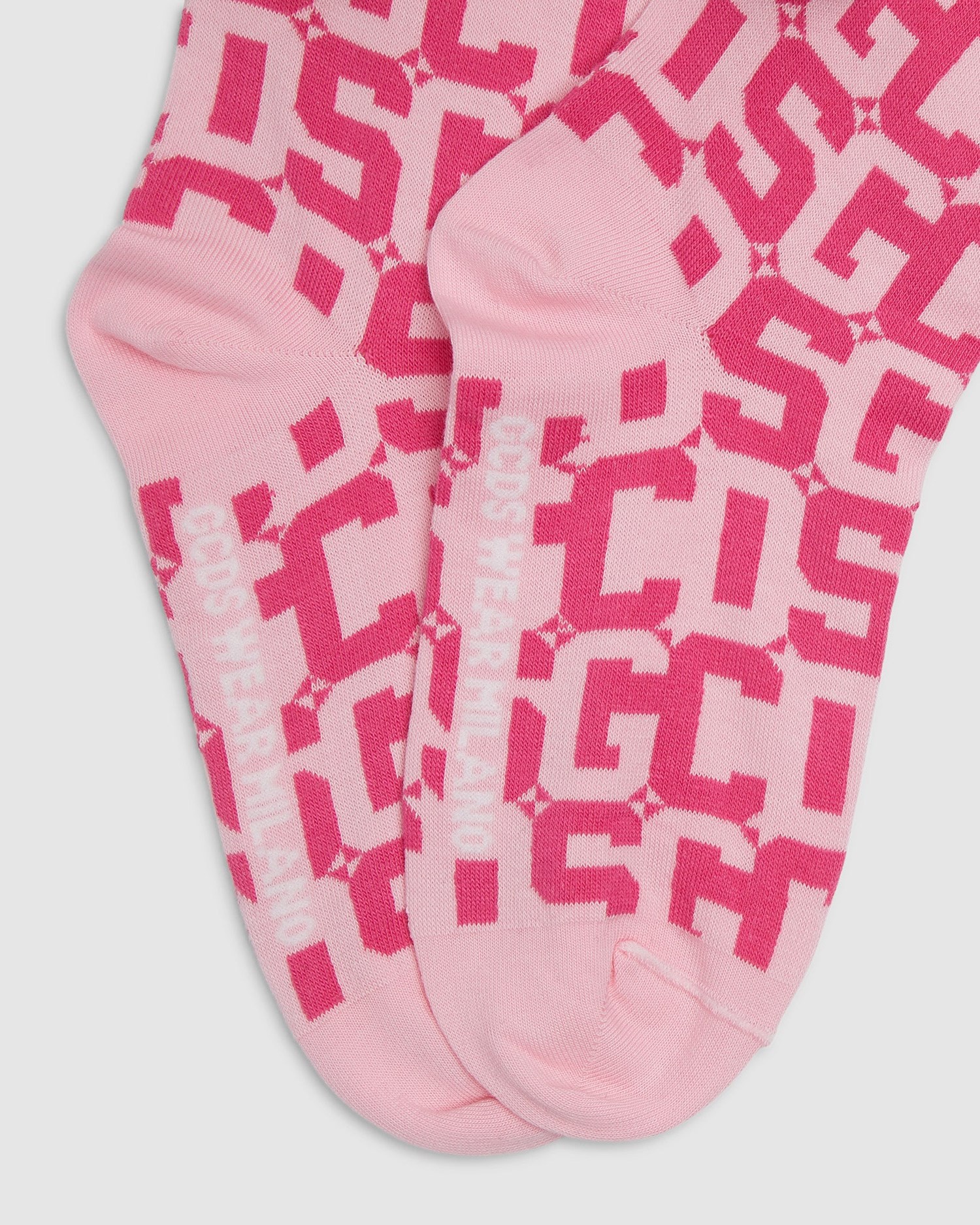 Chaussettes GCDS Monogram Jacquard Socks Femme Rose | 428607-XQA