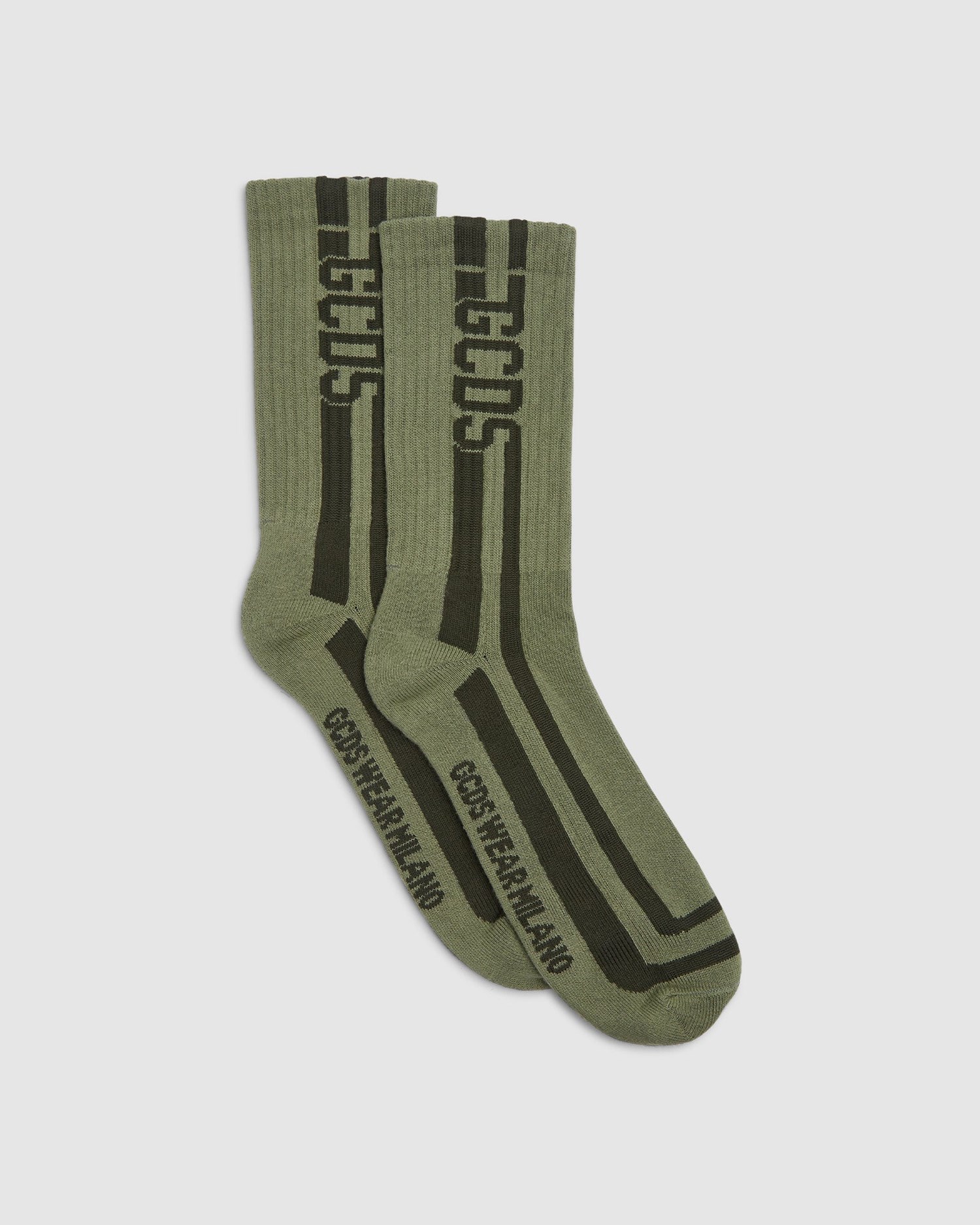 Chaussettes GCDS Rayé Gcds Socks Homme Vert | 524687-FEO