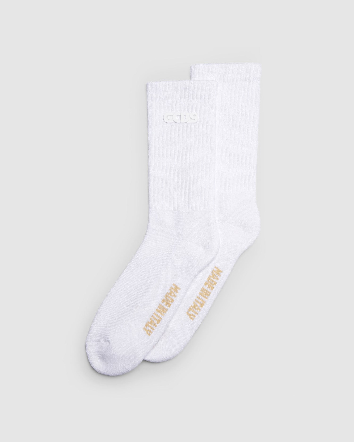 Chaussettes GCDS Rubber Logo Socks Homme Blanche | 689520-XBF