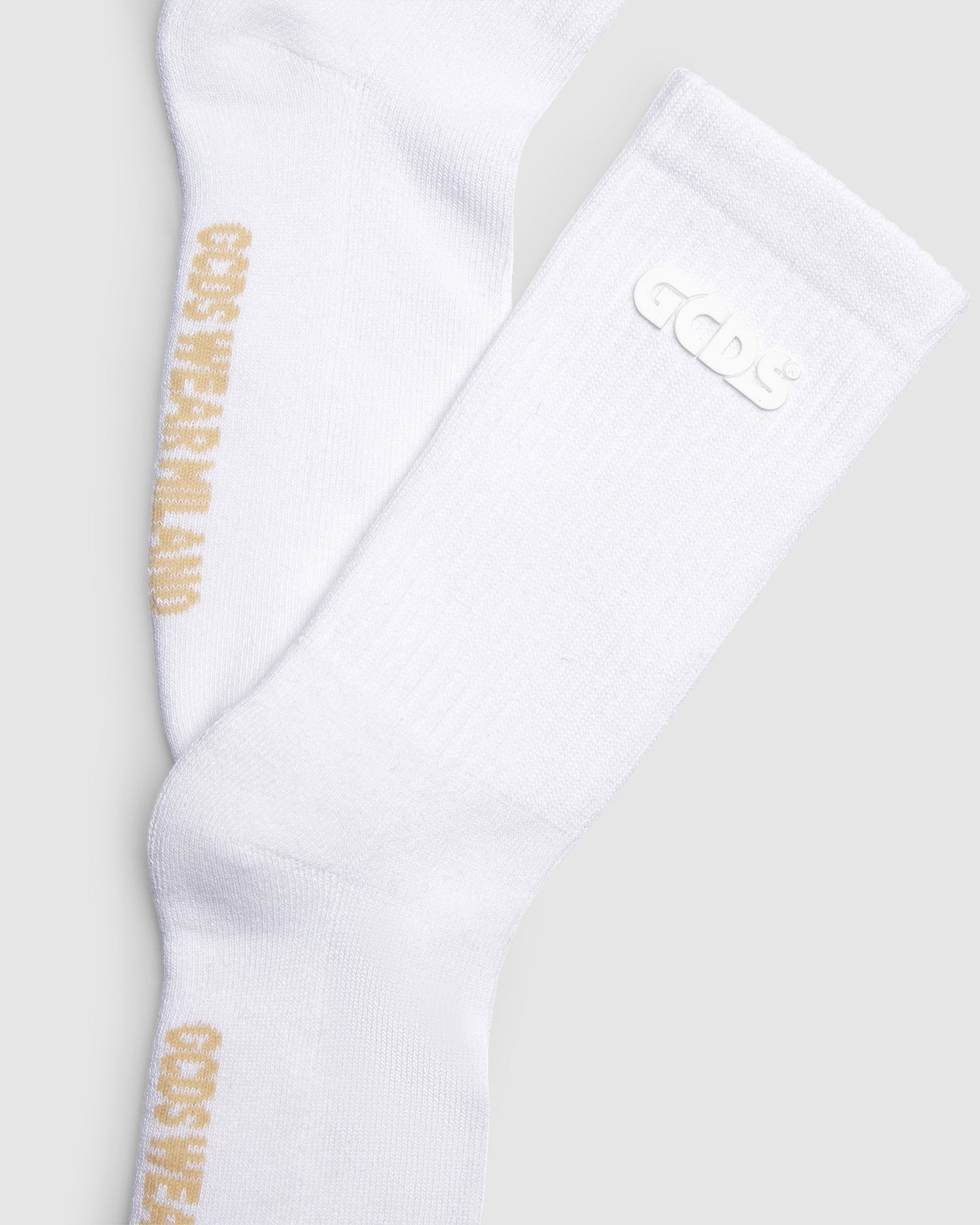 Chaussettes GCDS Rubber Logo Socks Homme Blanche | 689520-XBF