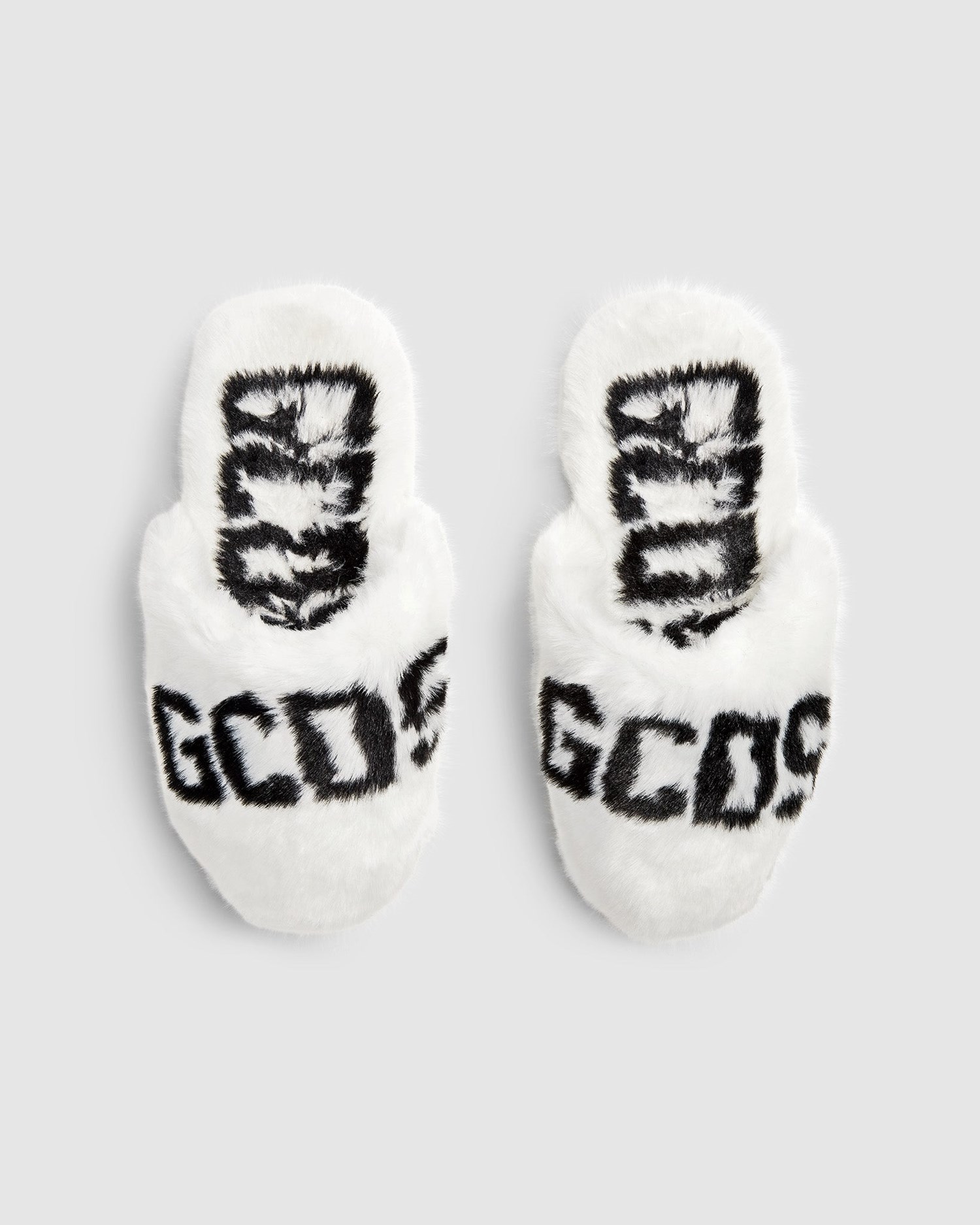 Chaussons GCDS Faux Fur Slippers Homme Blanche | 389645-GVD