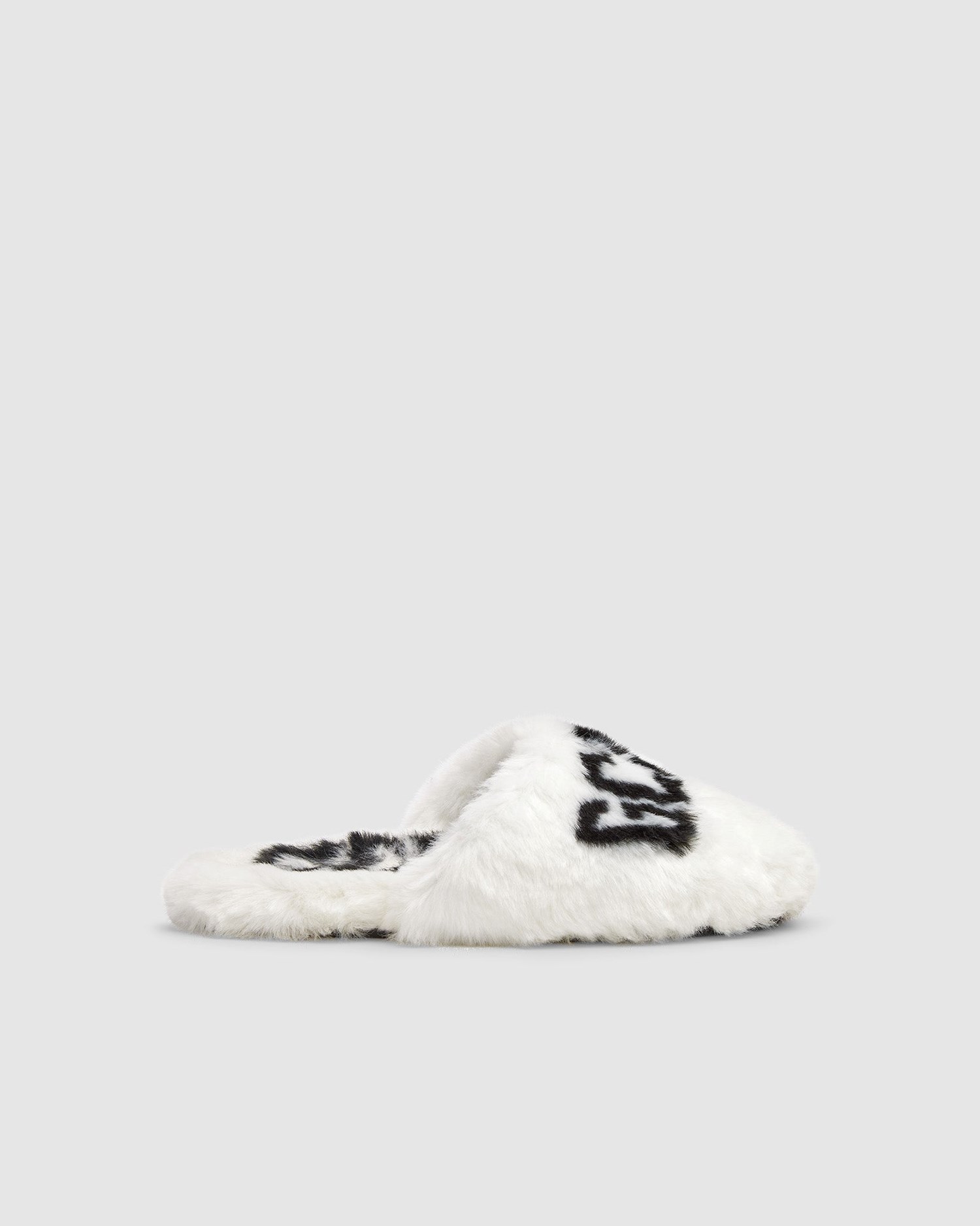 Chaussons GCDS Faux Fur Slippers Homme Blanche | 389645-GVD