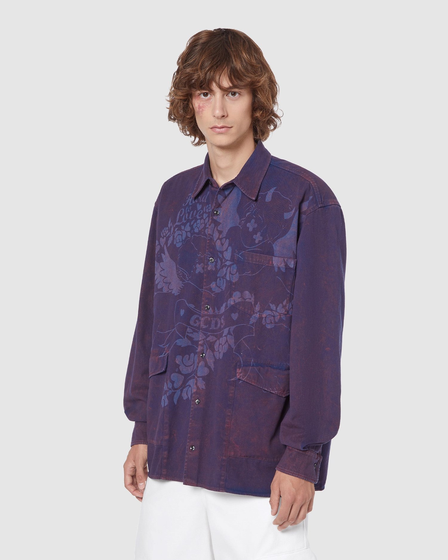 Chemises GCDS Angelz Overshirt Homme Bordeaux | 140275-BWT
