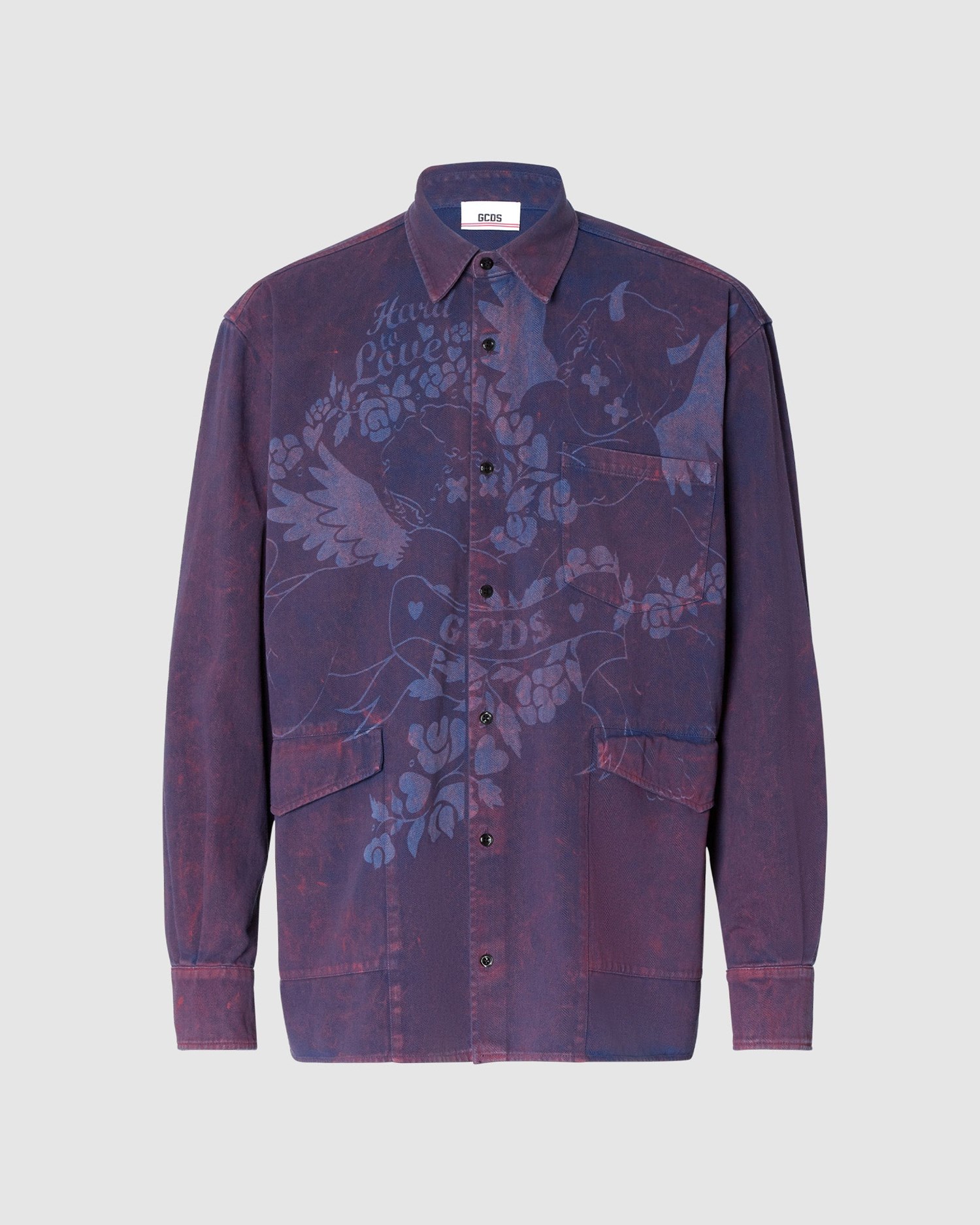 Chemises GCDS Angelz Overshirt Homme Bordeaux | 140275-BWT