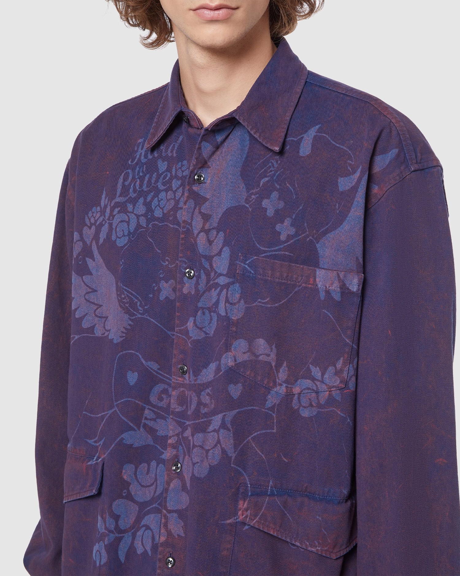 Chemises GCDS Angelz Overshirt Homme Bordeaux | 140275-BWT