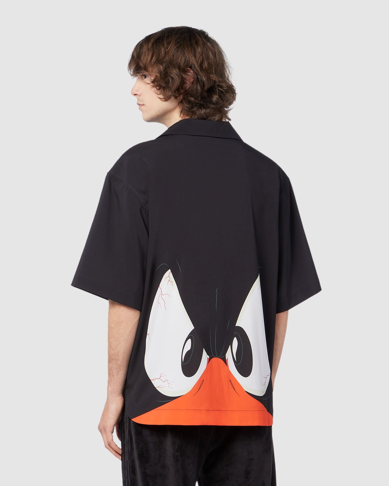 Chemises GCDS Daffy Duck Bowling Shirt Homme Noir | 190675-VLT