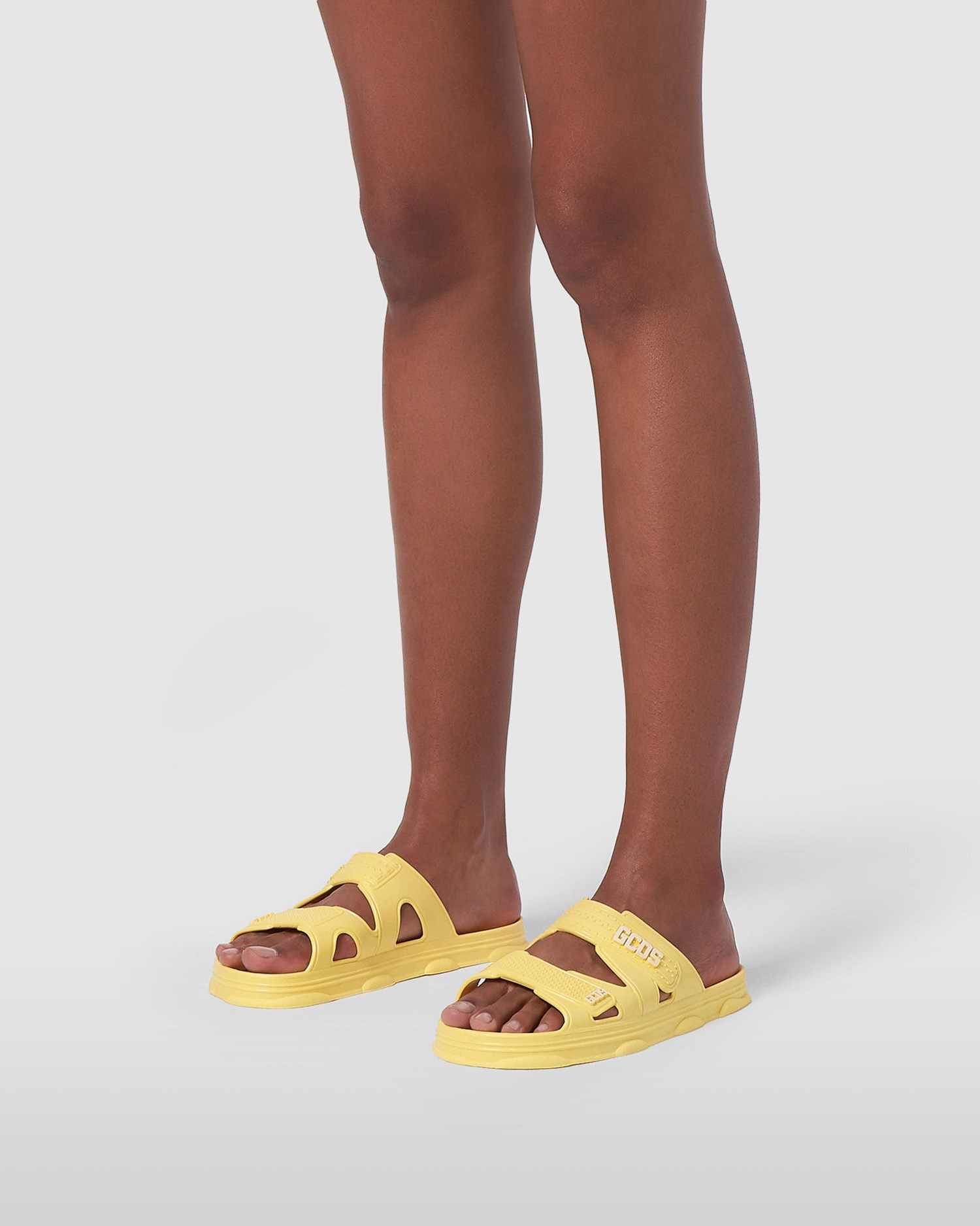 Claquette GCDS Rubber Gcds Slides Femme Jaune | 692510-VUH