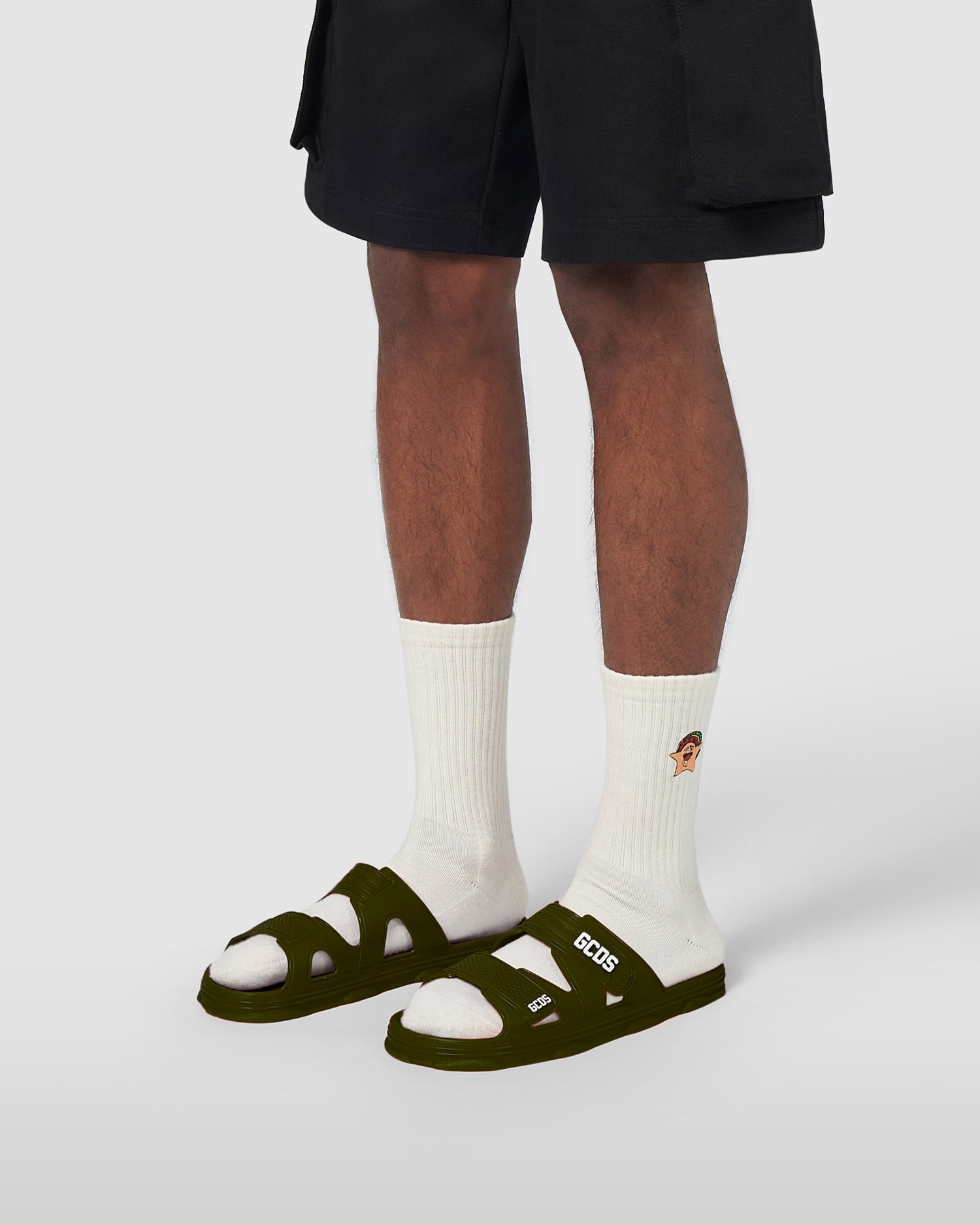 Claquette GCDS Rubber Gcds Slides Homme Vert | 102357-YOZ