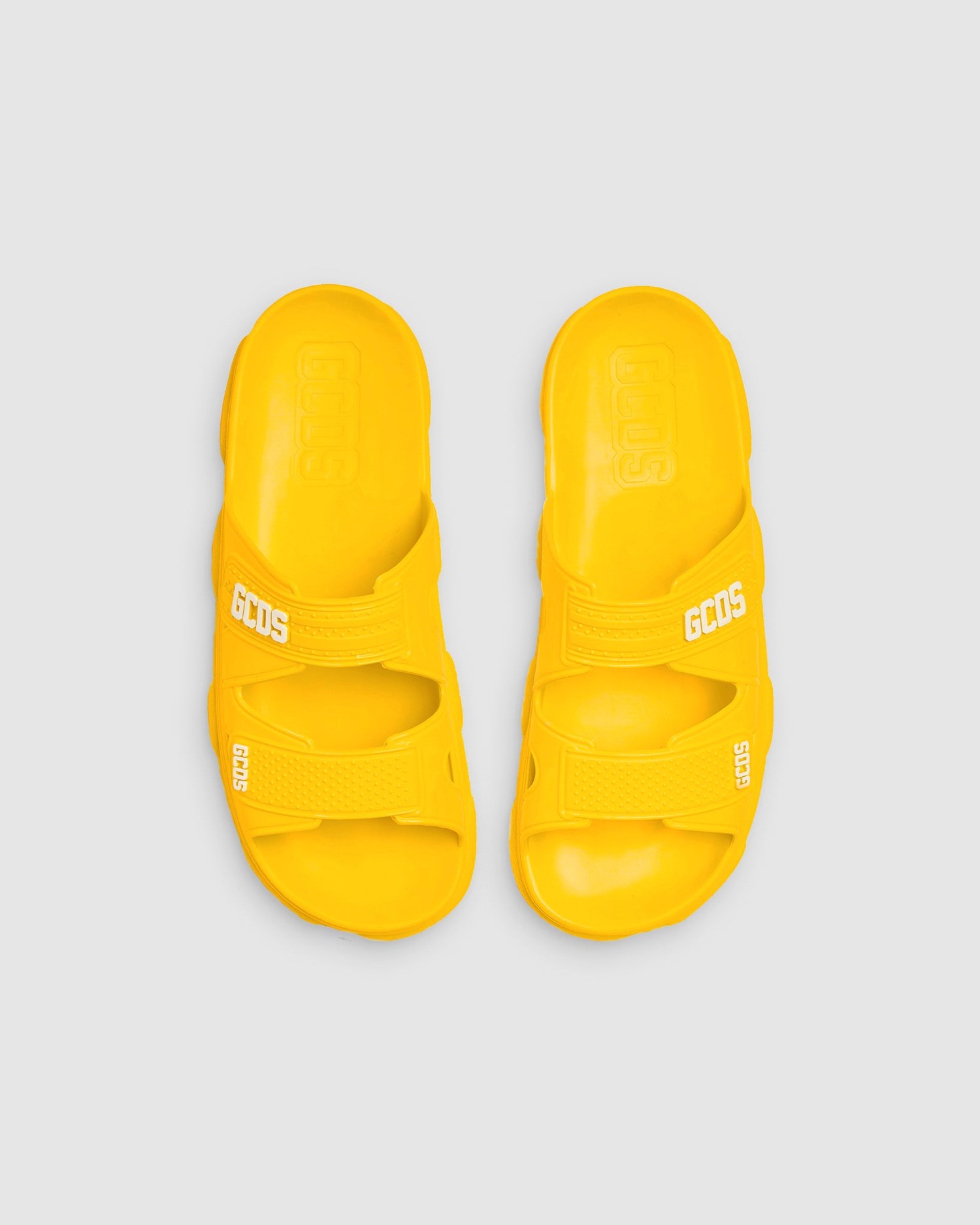 Claquette GCDS Rubber Gcds Slides Homme Jaune | 256407-PFN