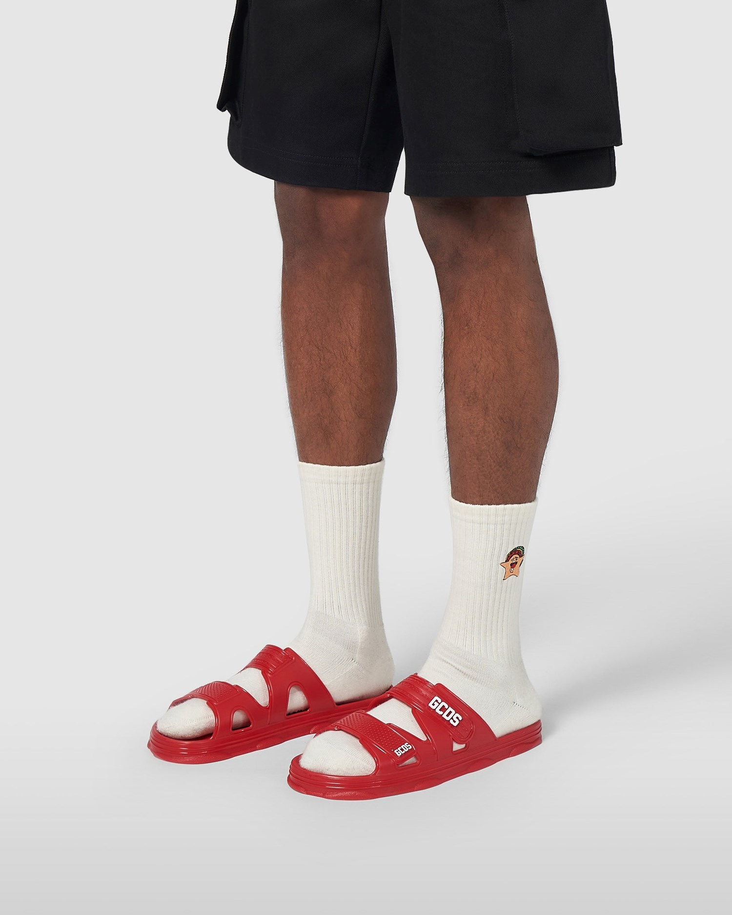 Claquette GCDS Rubber Gcds Slides Homme Rouge | 873159-HQC