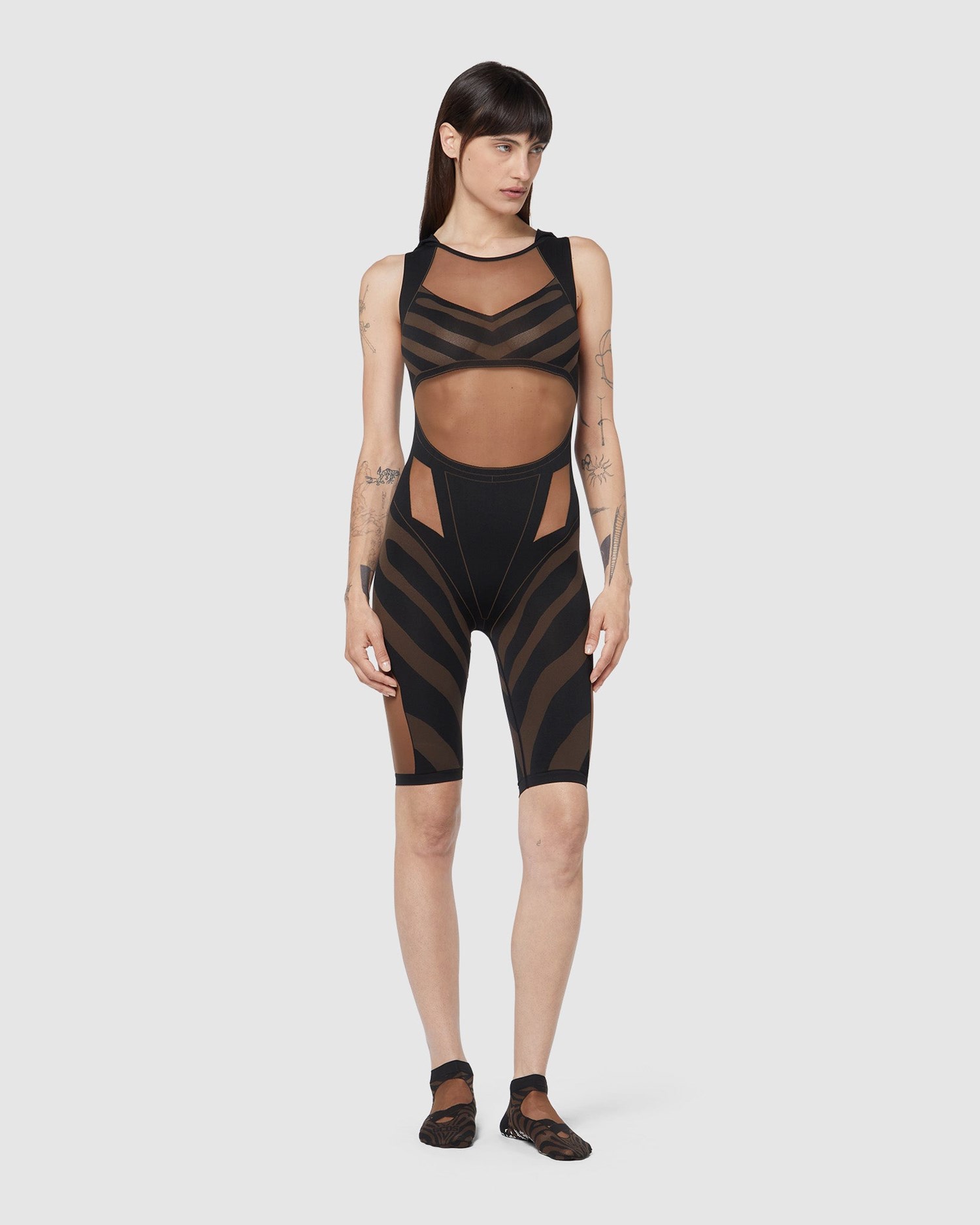 Combinaison GCDS Wolford Animalier Jumpsuit Femme Noir | 456907-RUM