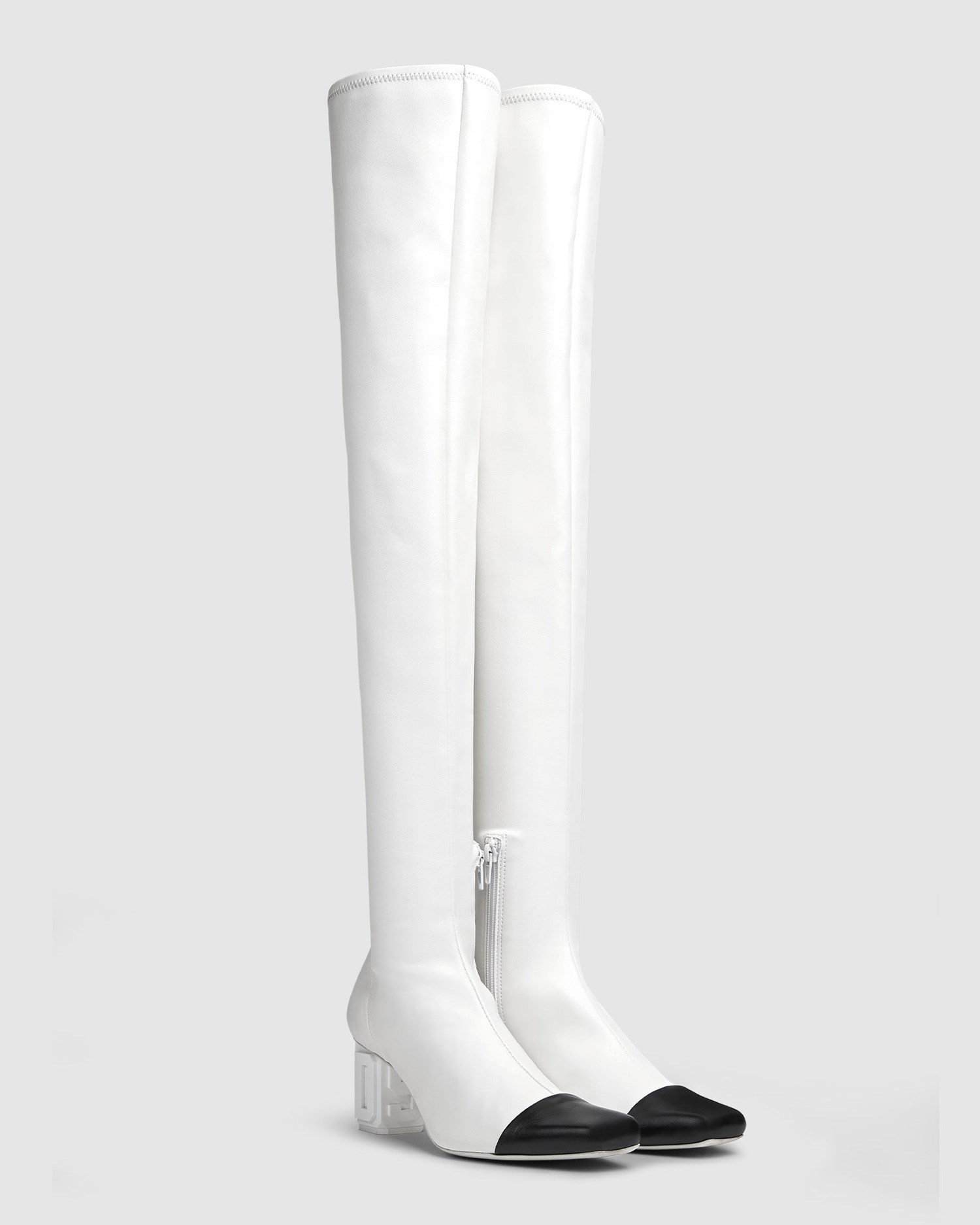 Cuissardes GCDS Logo Embossed Over-the-knee Boots Femme Blanche | 268917-IEF