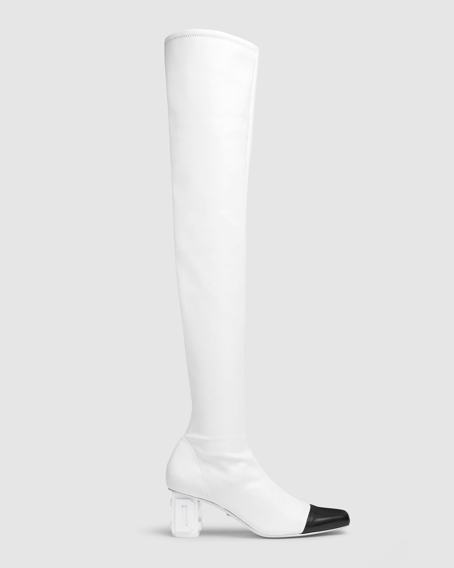 Cuissardes GCDS Logo Embossed Over-the-knee Boots Femme Blanche | 268917-IEF