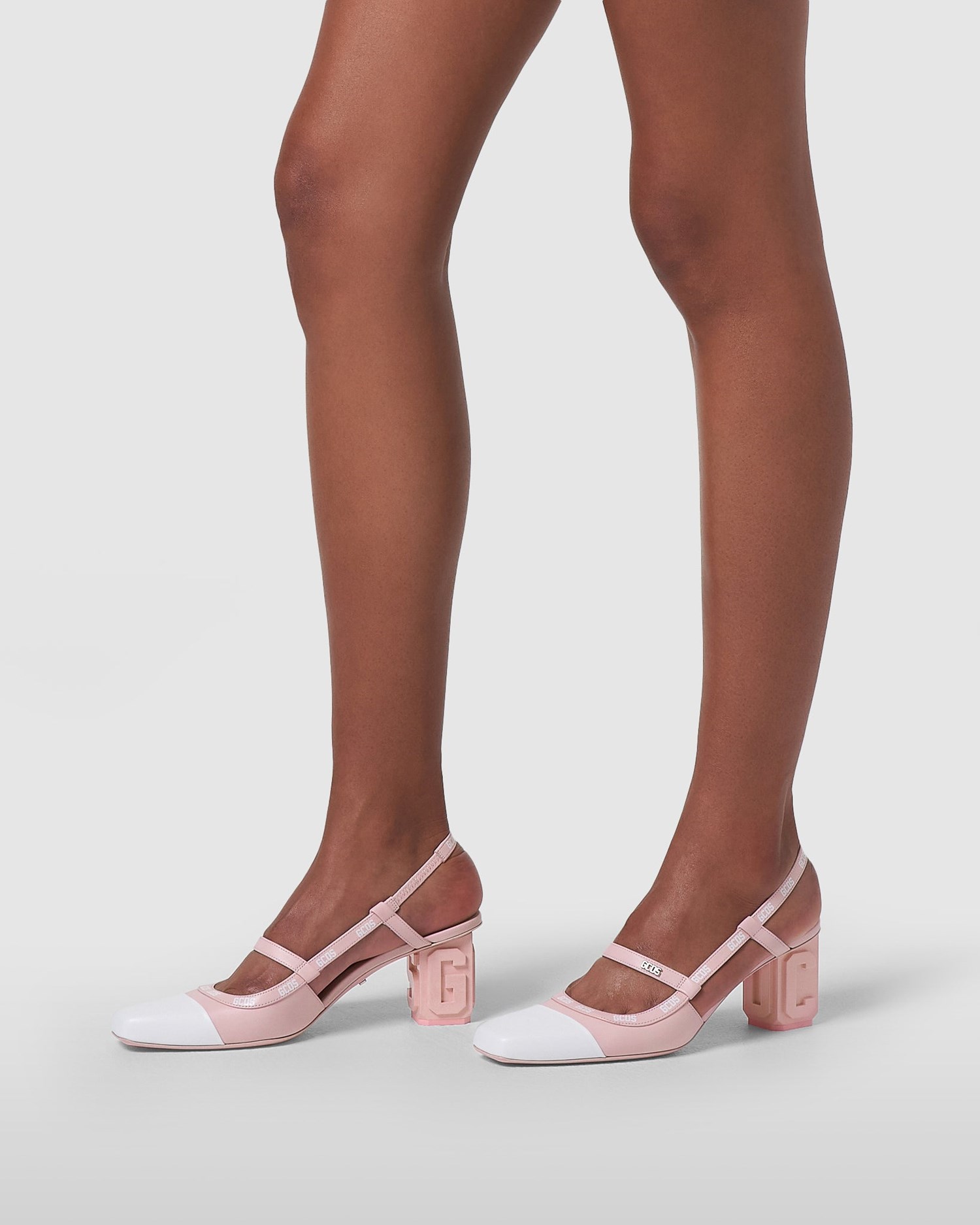 Escarpins GCDS Logo Slingback Pumps Femme Rose | 295184-SGO