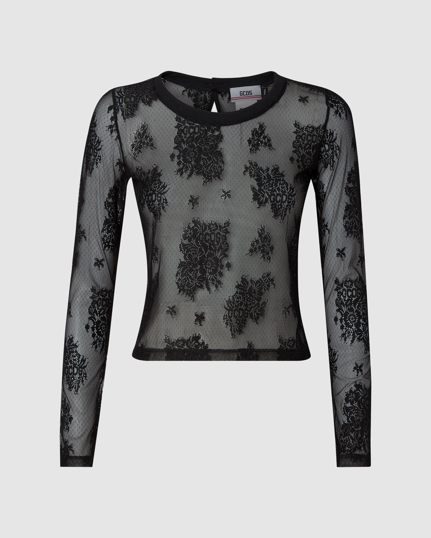 Hauts GCDS Long Sleeves Dentelle Top Femme Noir | 549018-YBJ