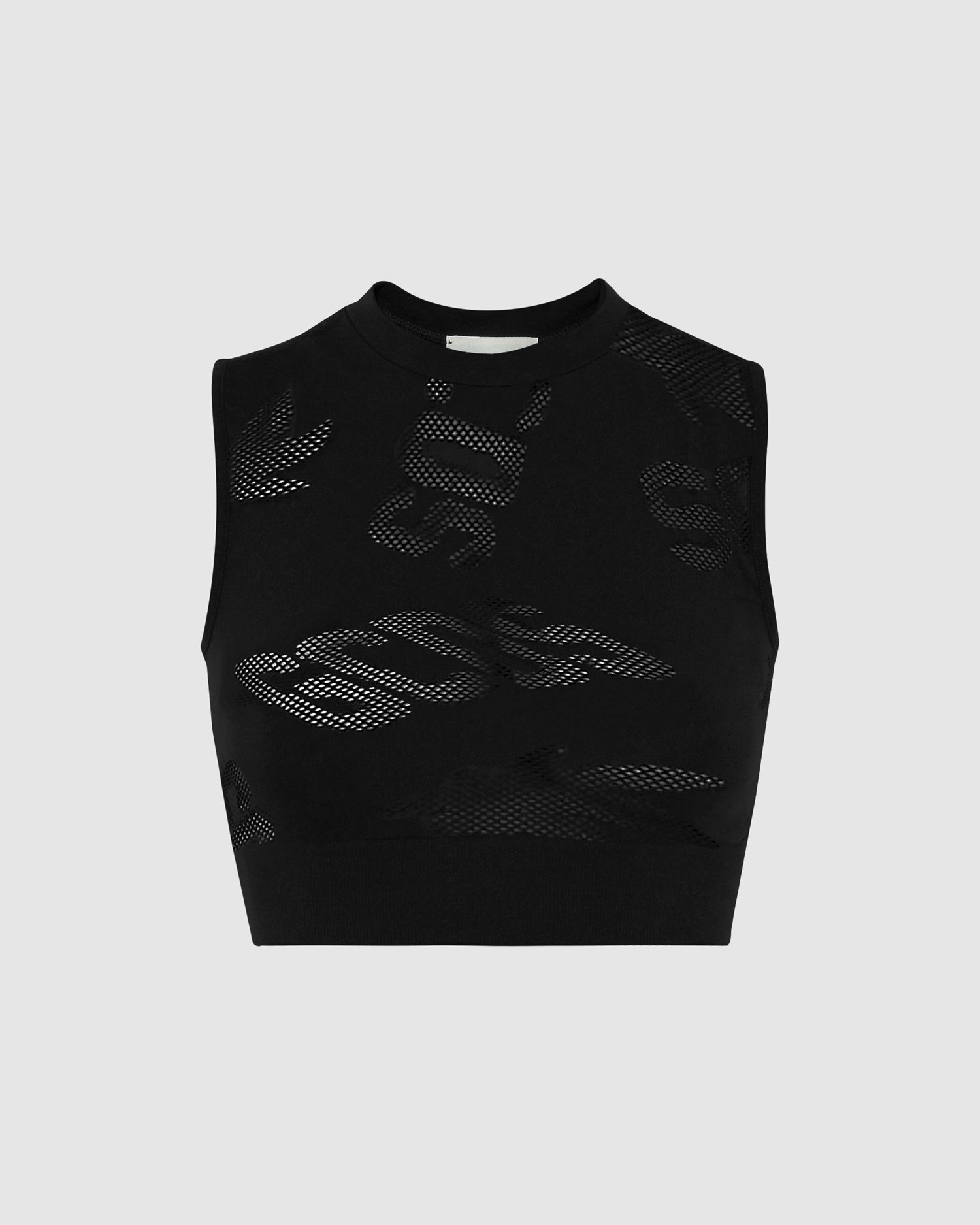 Hauts GCDS Recycled Grid Mary Top Femme Noir | 256987-KPB