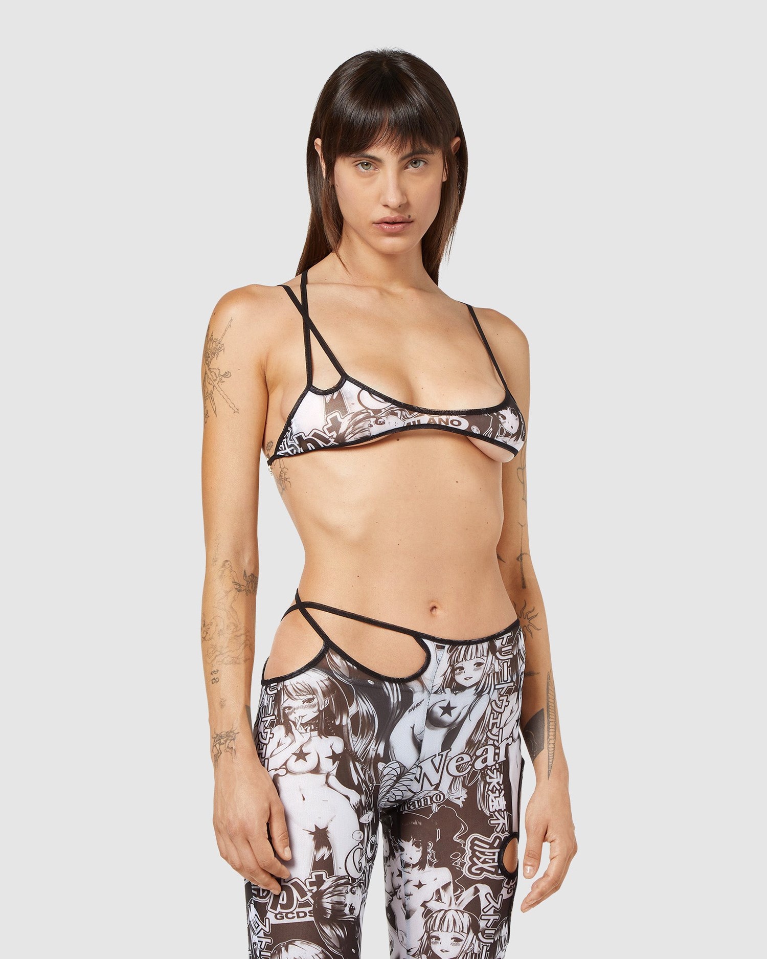 Hauts GCDS Sita Hentai Tulle Mini Top Femme Multicolore | 219056-KUW