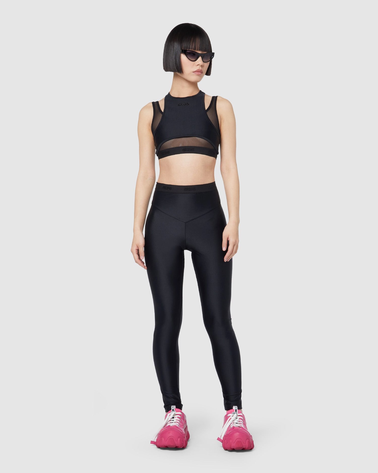 Hauts GCDS Sylvia Combo Sport Top Femme Noir | 109324-URW