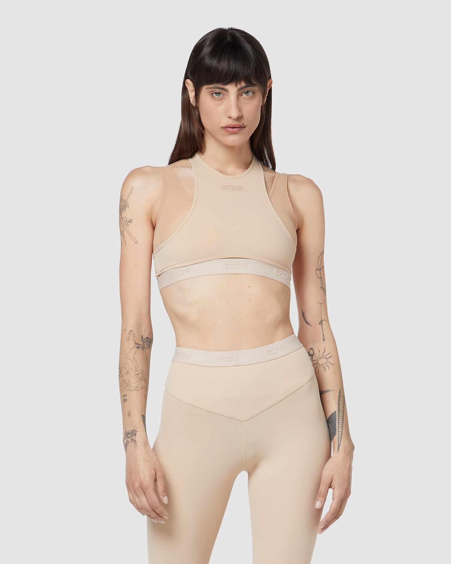 Hauts GCDS Sylvia Combo Sport Top Femme Nude | 641805-HUN