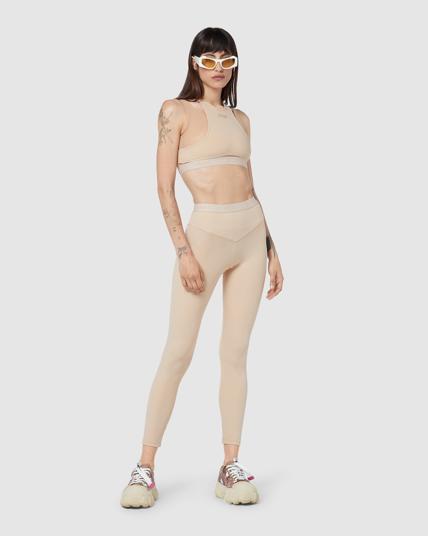 Hauts GCDS Sylvia Combo Sport Top Femme Nude | 641805-HUN