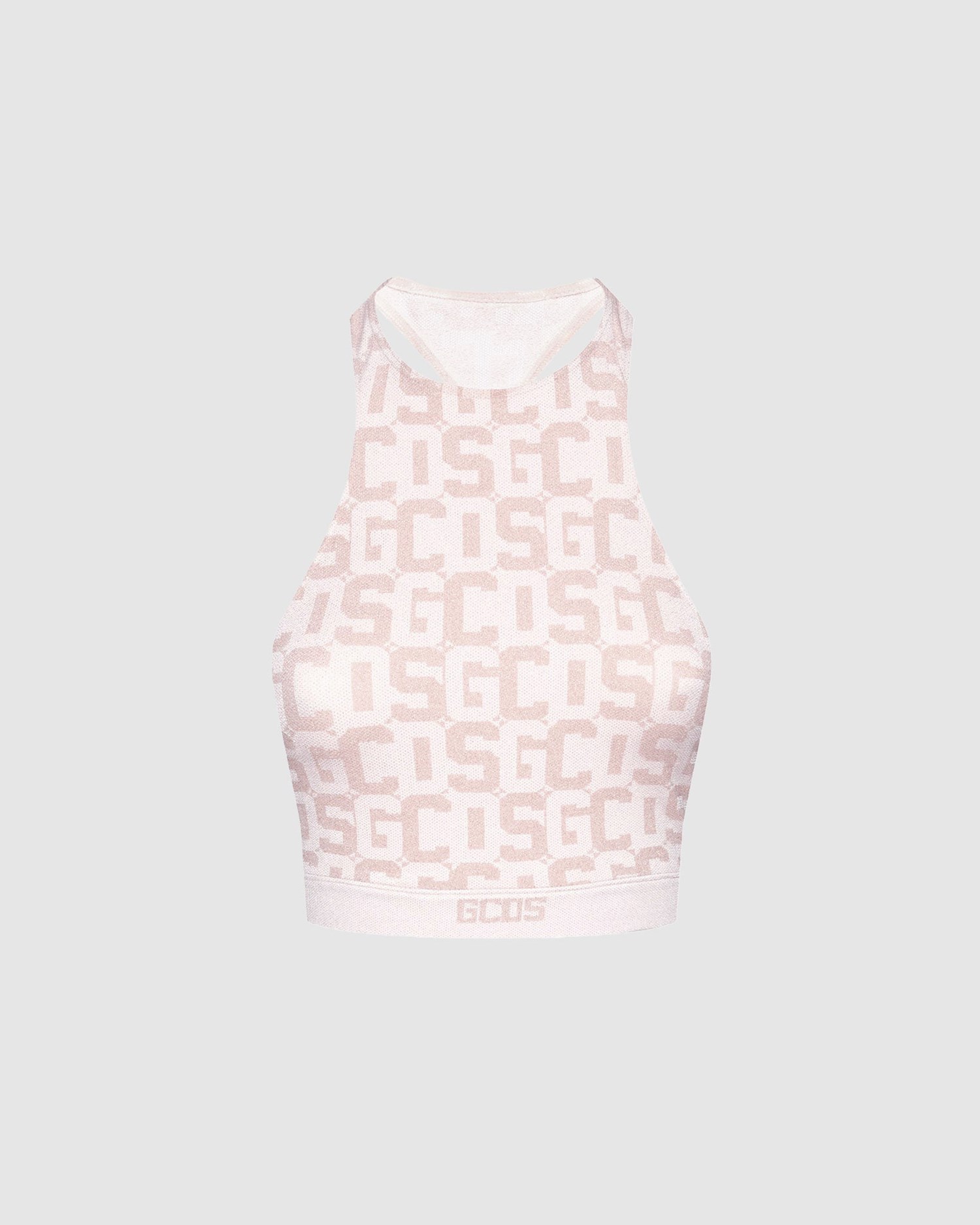 Hauts GCDS Wolford Monogram Crop Top Femme Rose | 786329-VEG