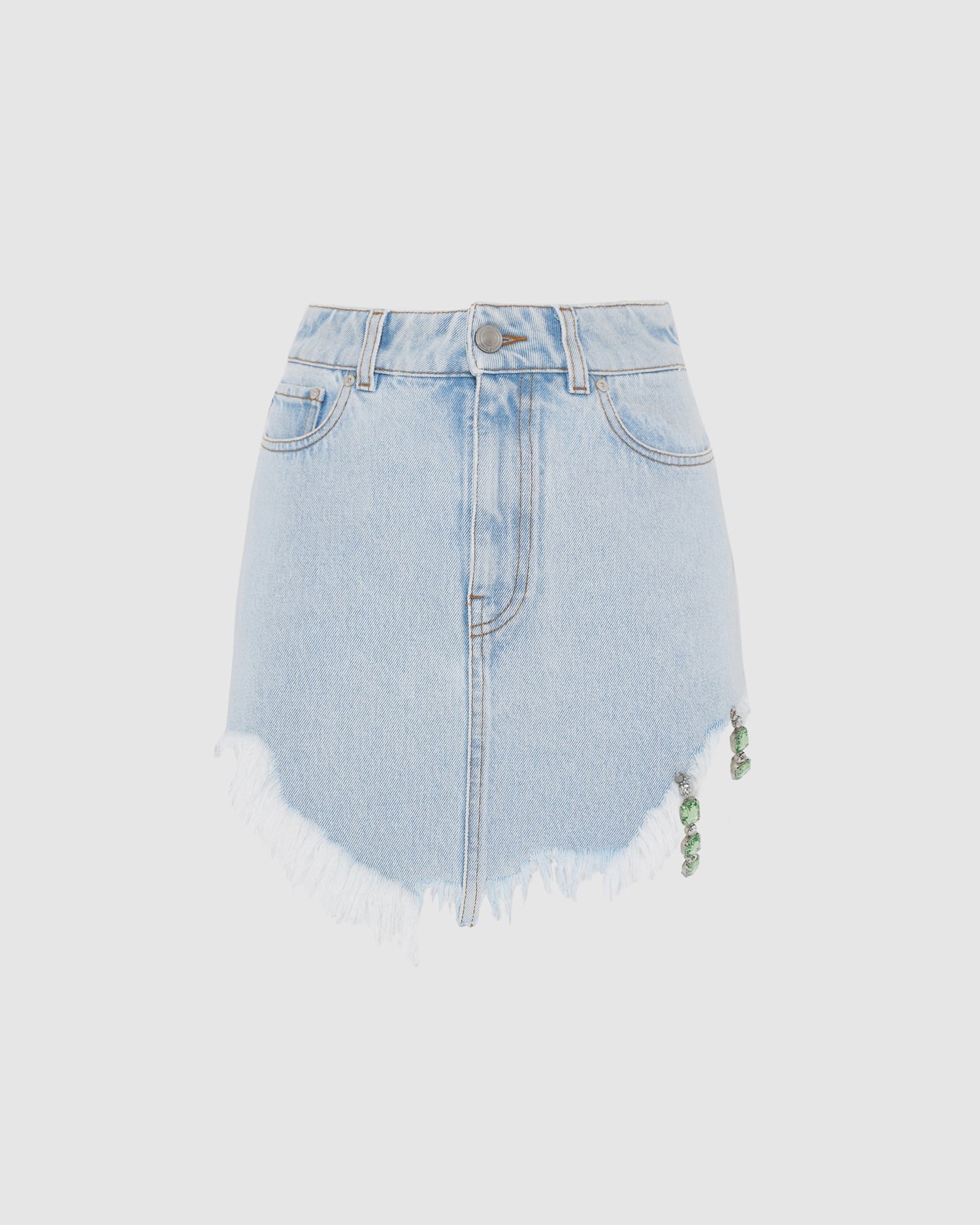 Jupe GCDS Bling Mini Denim Skirt Femme Bleu Clair | 312970-WJG