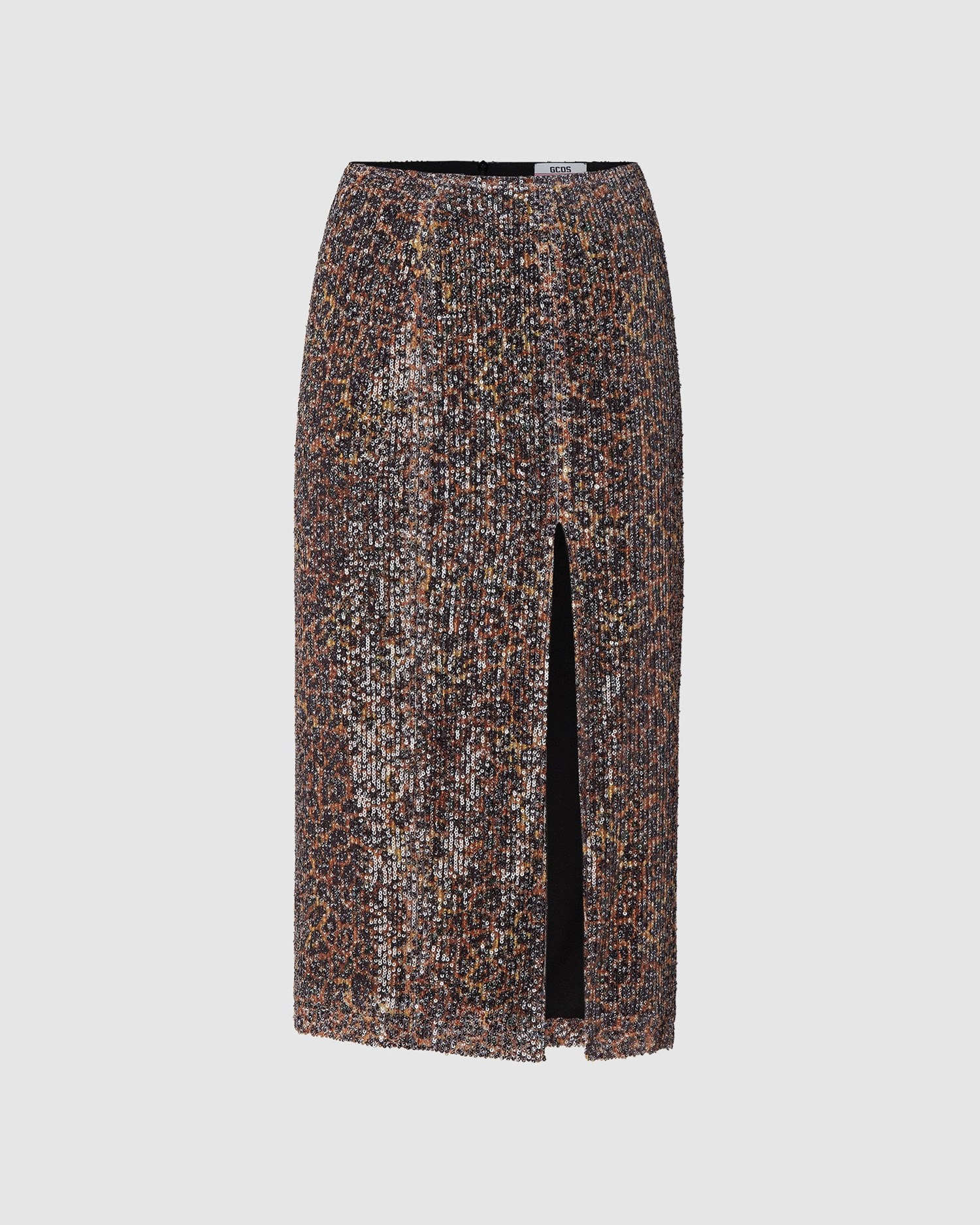 Jupe GCDS Leopard Sequin Pencil Skirt Femme Multicolore | 712546-AXN