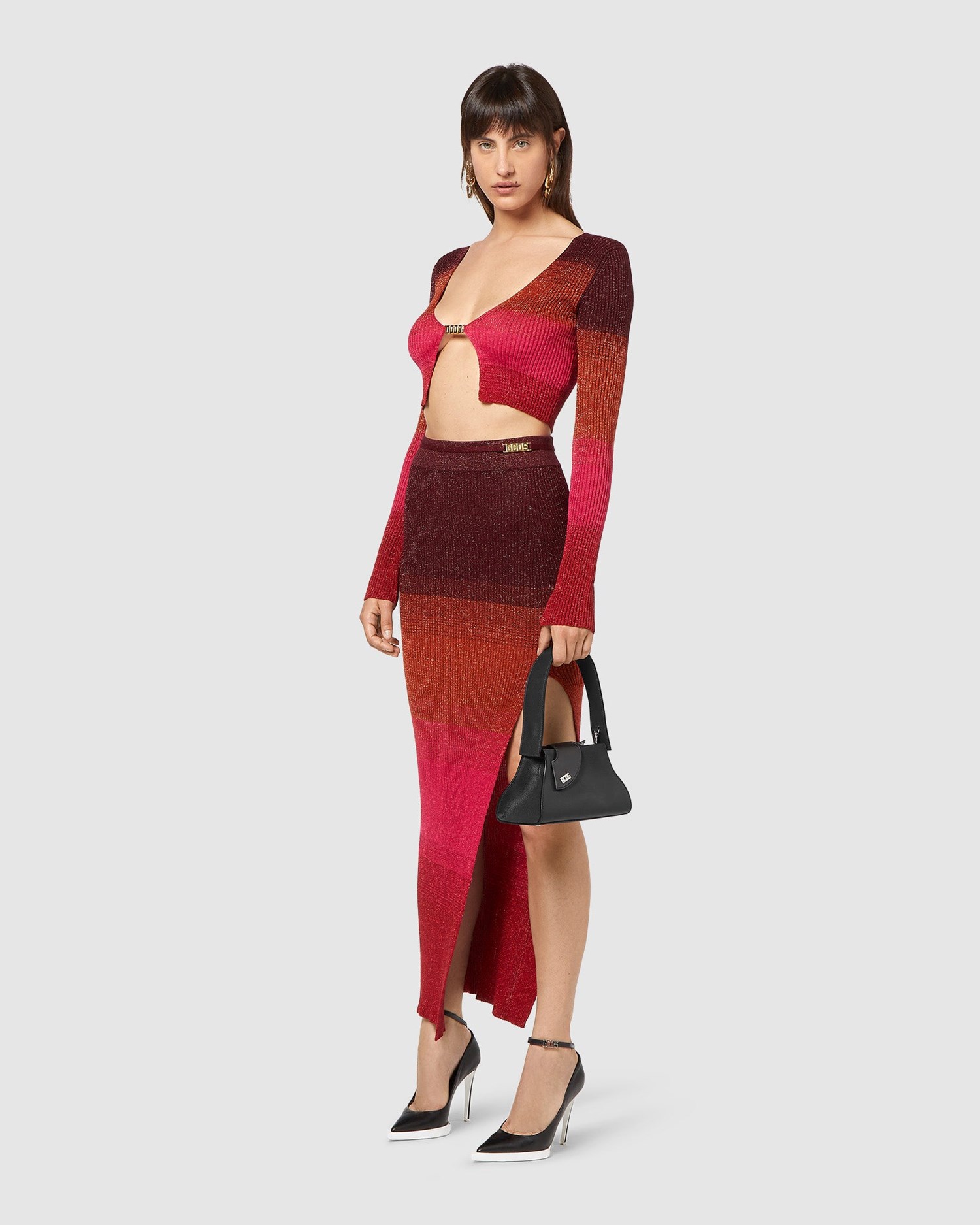Jupe GCDS Lurex Degradé Long Skirt Femme Multicolore | 839160-KEP
