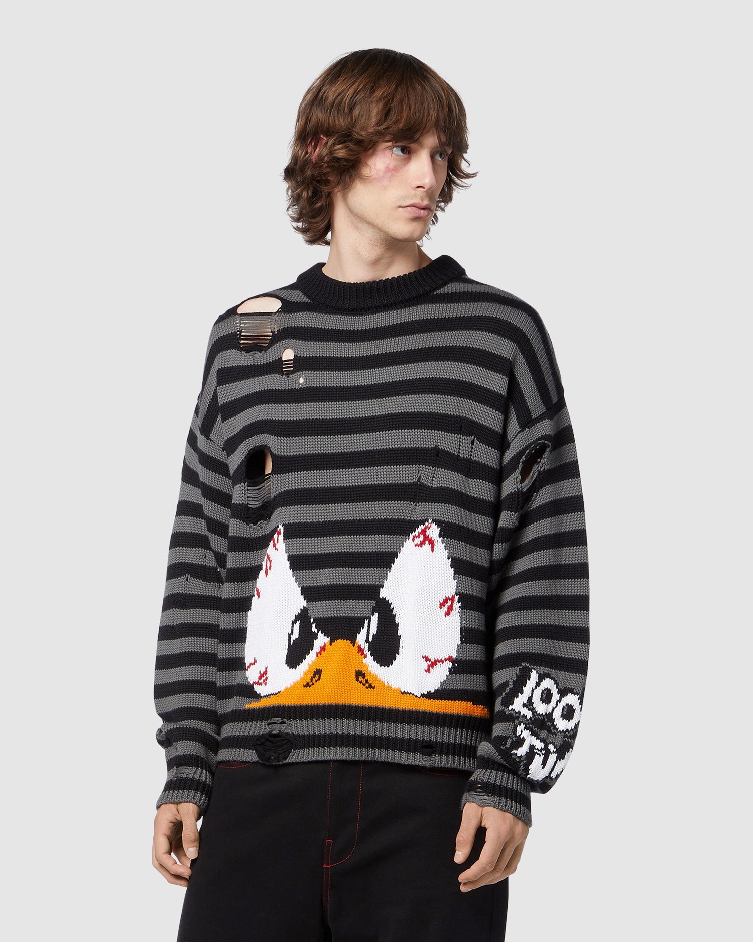 Knitwear GCDS Daffy Duck Pull Homme Noir | 427051-FUO