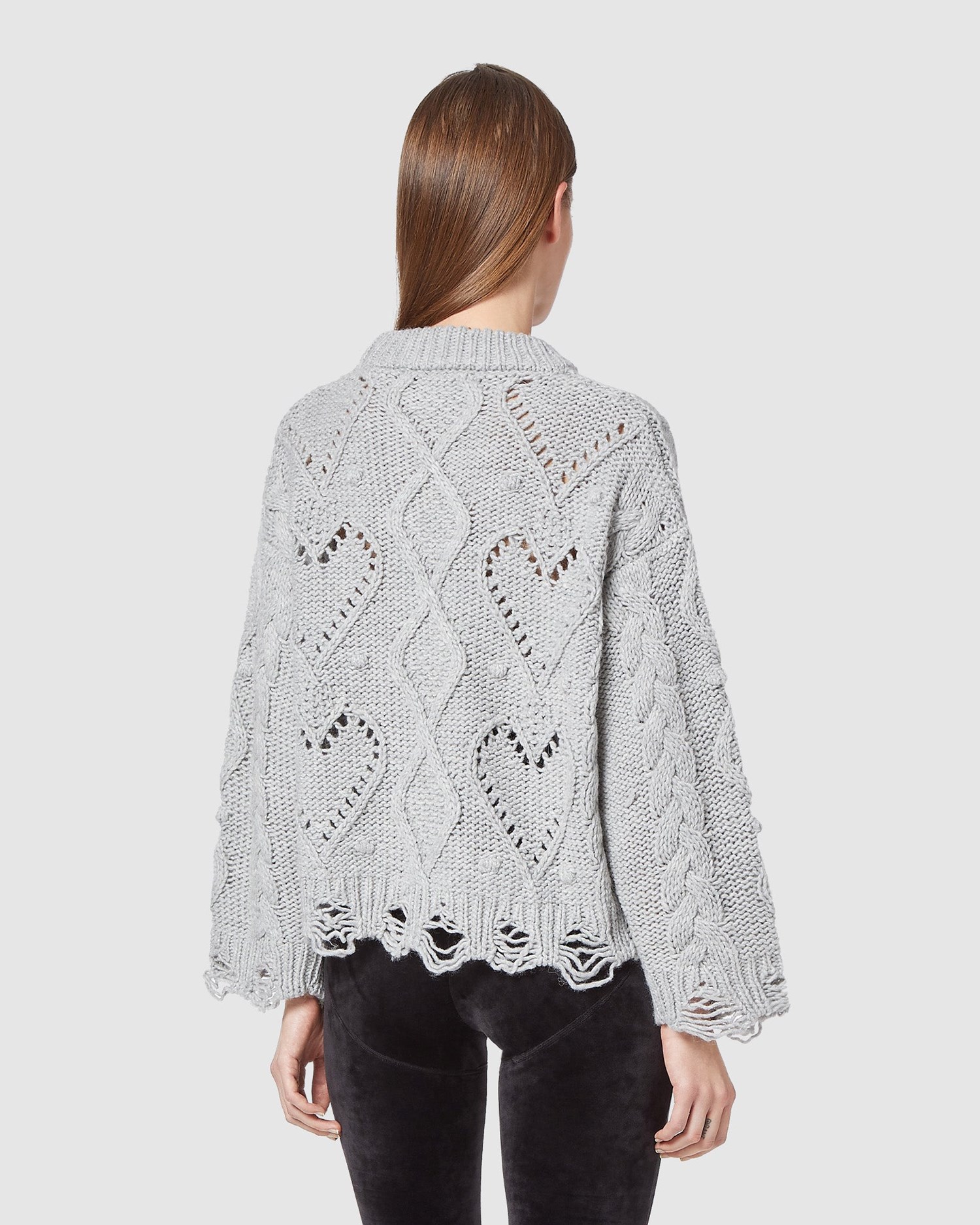 Knitwear GCDS Embroidered Boxy Pull Femme Grise | 905167-TLY