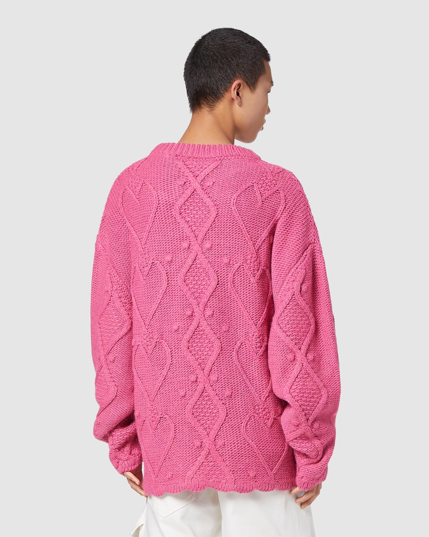 Knitwear GCDS Embroidered Puffy Pull Femme Fushia | 257143-XFG