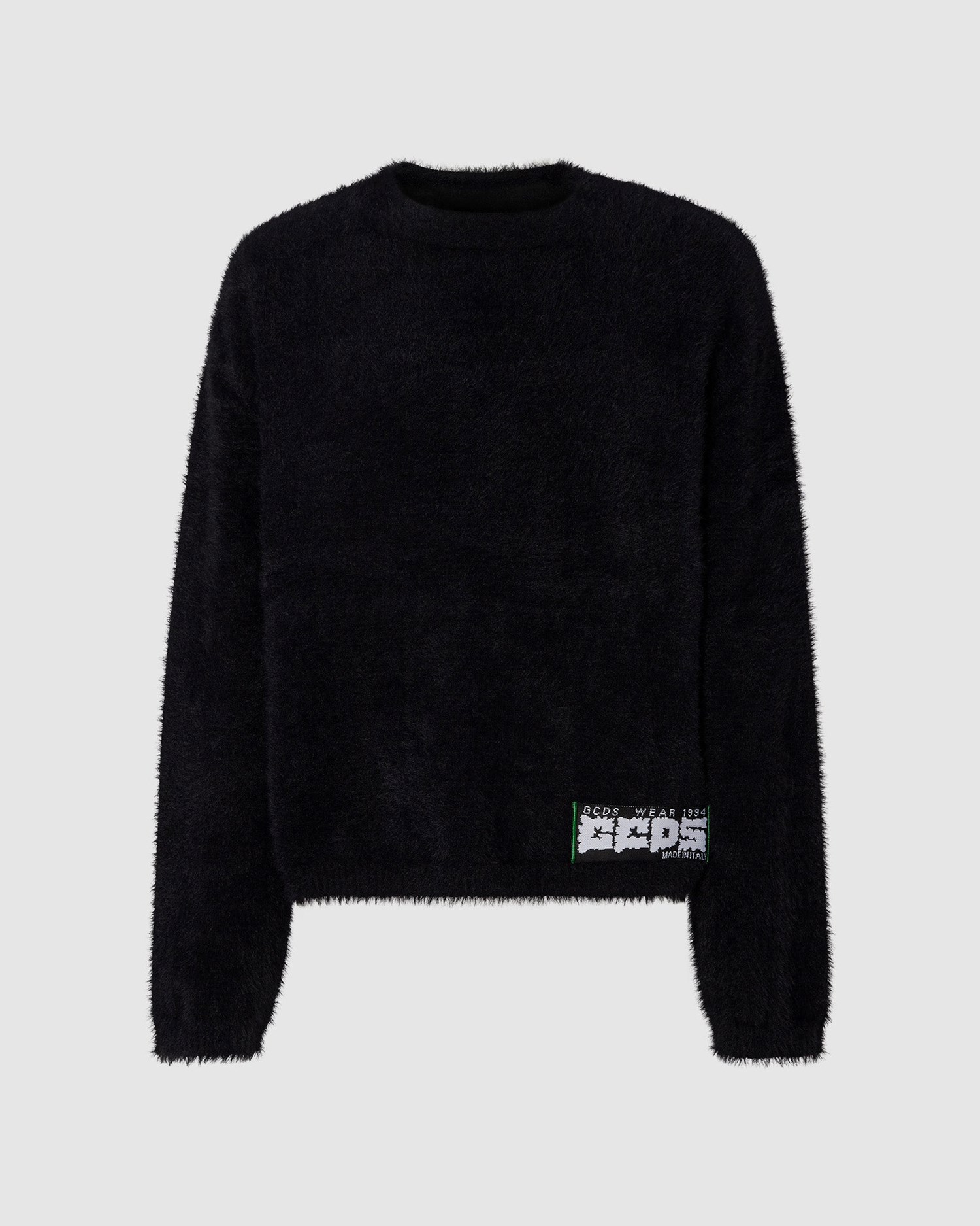 Knitwear GCDS Hairy Boxy Pull Homme Noir | 218450-EMR