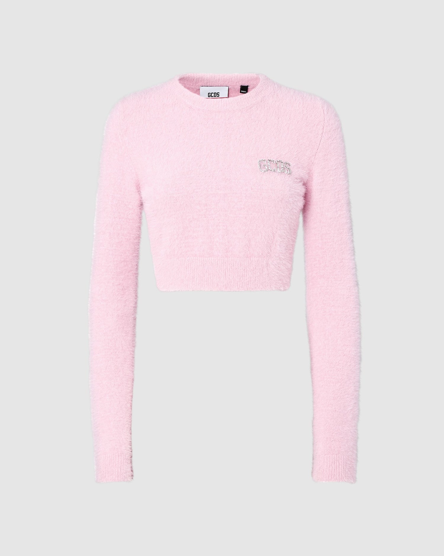 Knitwear GCDS Hairy Cropped Pull Femme Rose | 987610-EDT