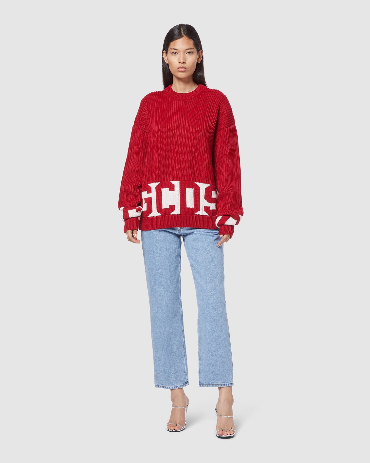 Knitwear GCDS Low Band Pull Femme Rouge | 583697-VYQ