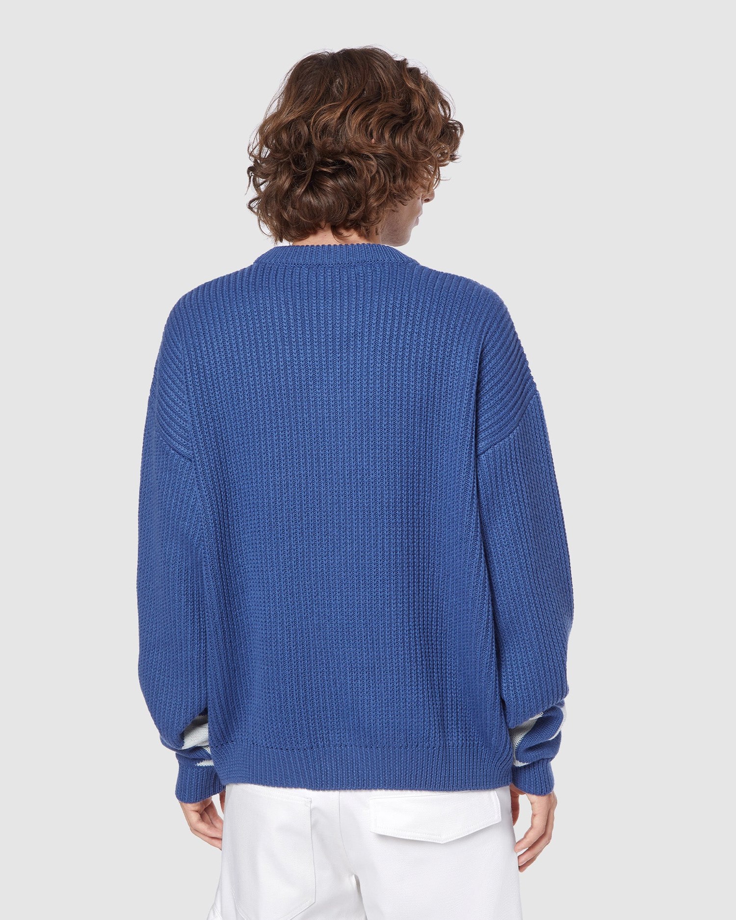 Knitwear GCDS Low Band Pull Homme Bleu | 673928-OLM