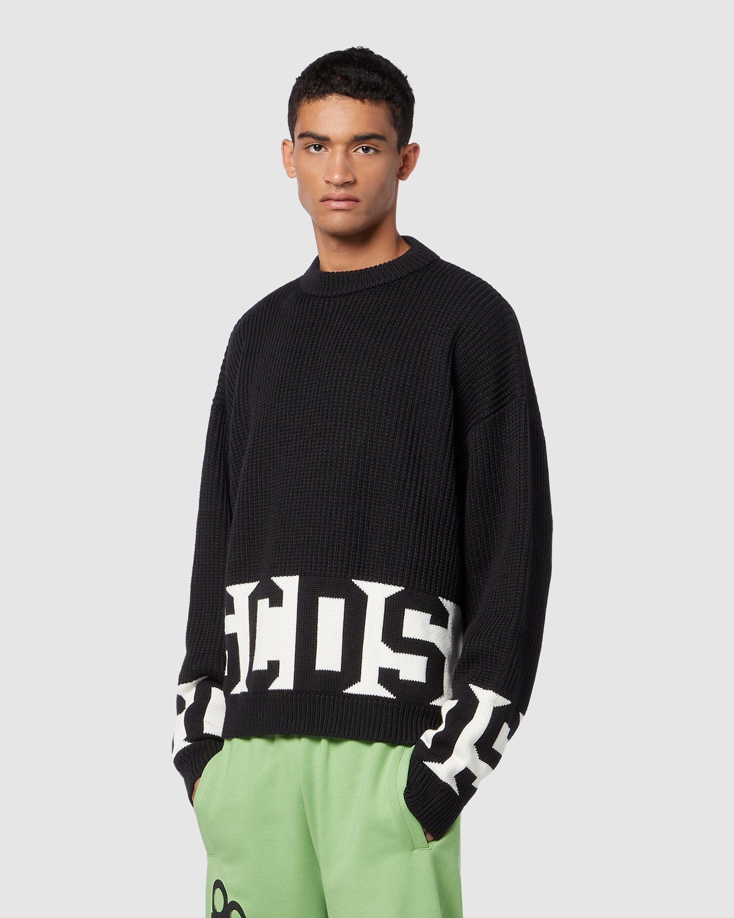 Knitwear GCDS Low Band Pull Homme Noir | 135867-GDV