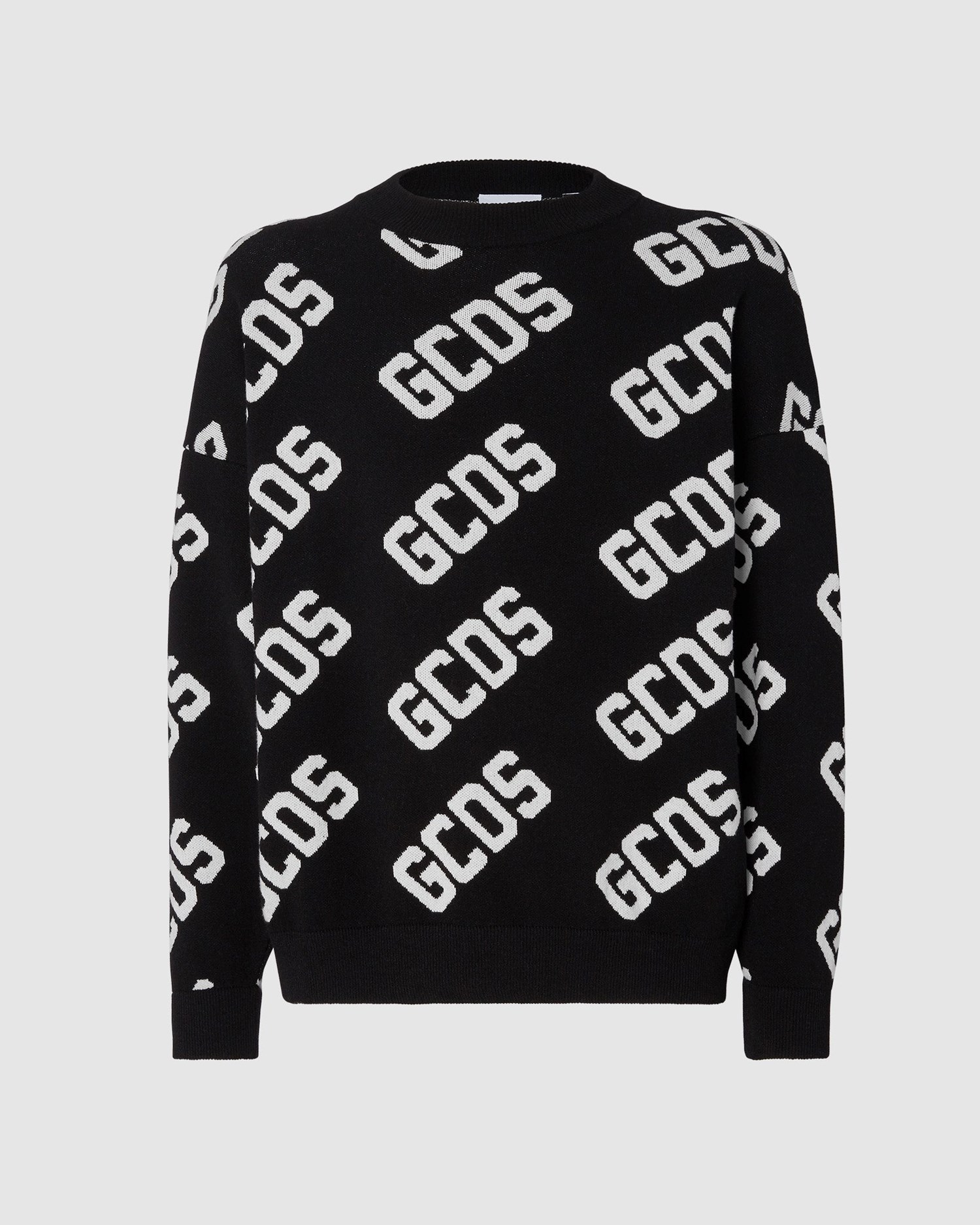 Knitwear GCDS Monogram Jacquard Pull Femme Noir | 487562-VHQ