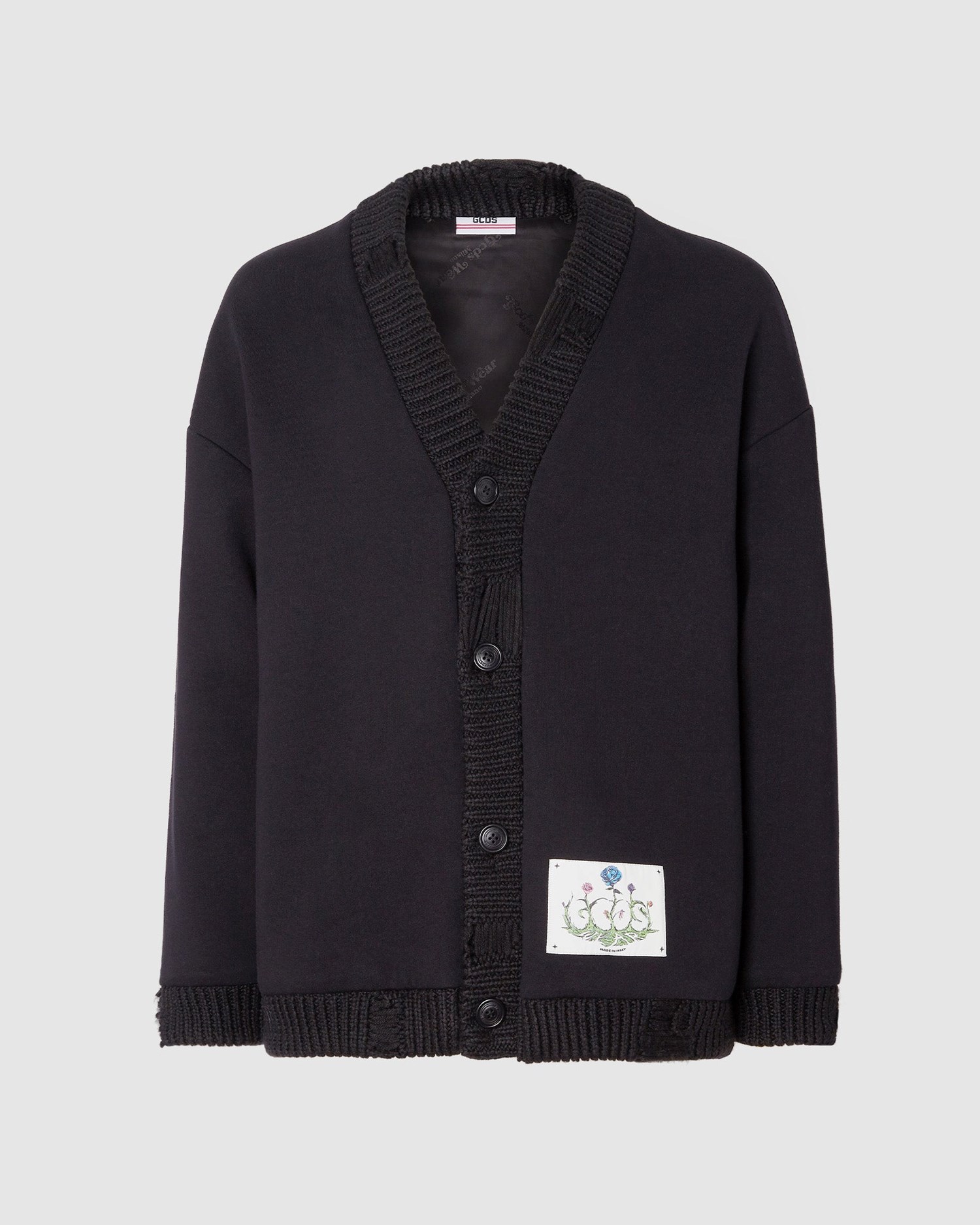 Knitwear GCDS Roses Oversized Cardigan Homme Noir | 895072-SVJ