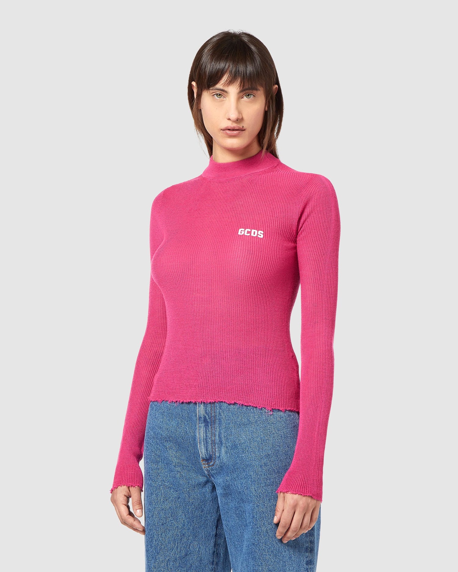 Knitwear GCDS Turtleneck Femme Fushia | 429806-PQW
