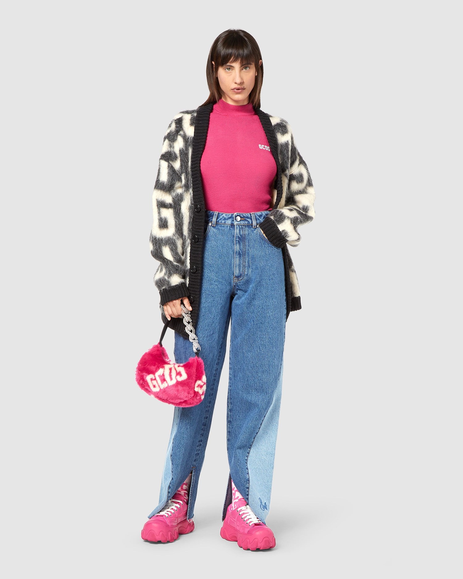 Knitwear GCDS Turtleneck Femme Fushia | 429806-PQW