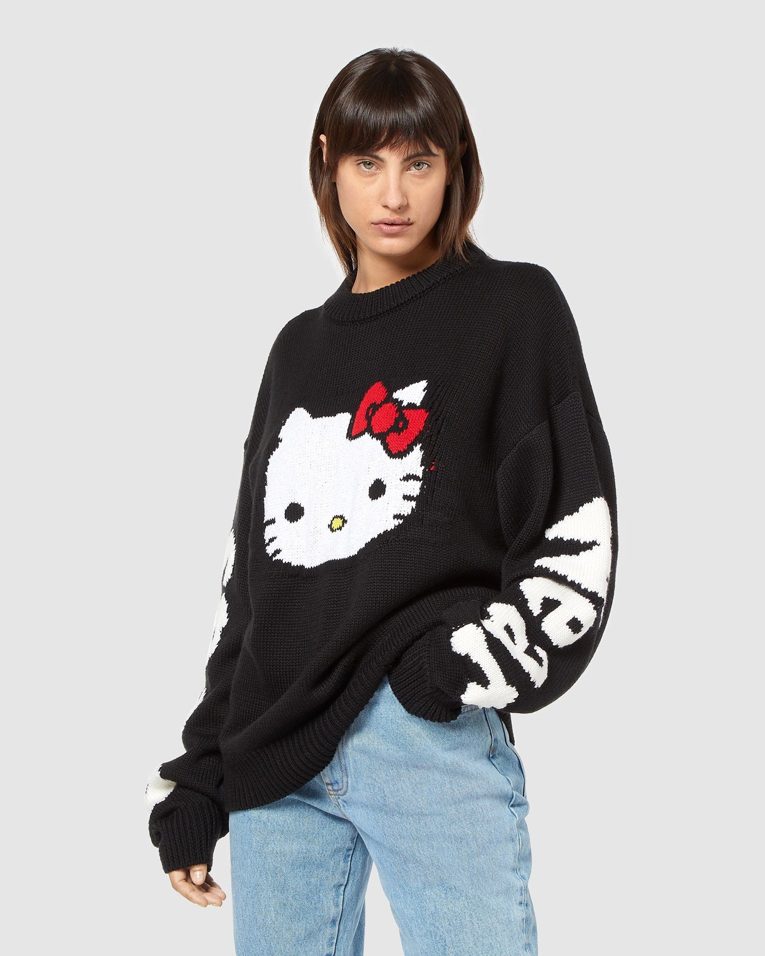 Knitwear GCDS Hello Kitty Laine Blend Pull Femme Noir | 623579-JWL