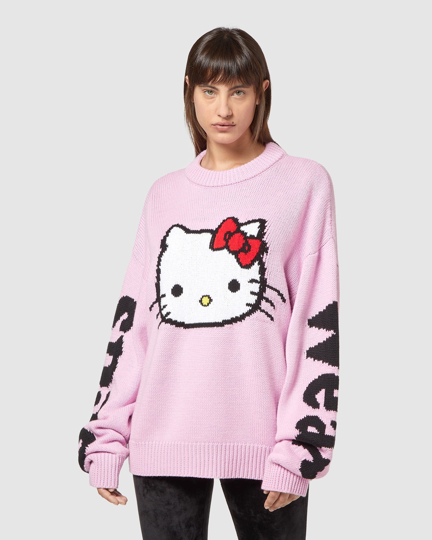 Knitwear GCDS Hello Kitty Laine Blend Pull Femme Noir | 623579-JWL