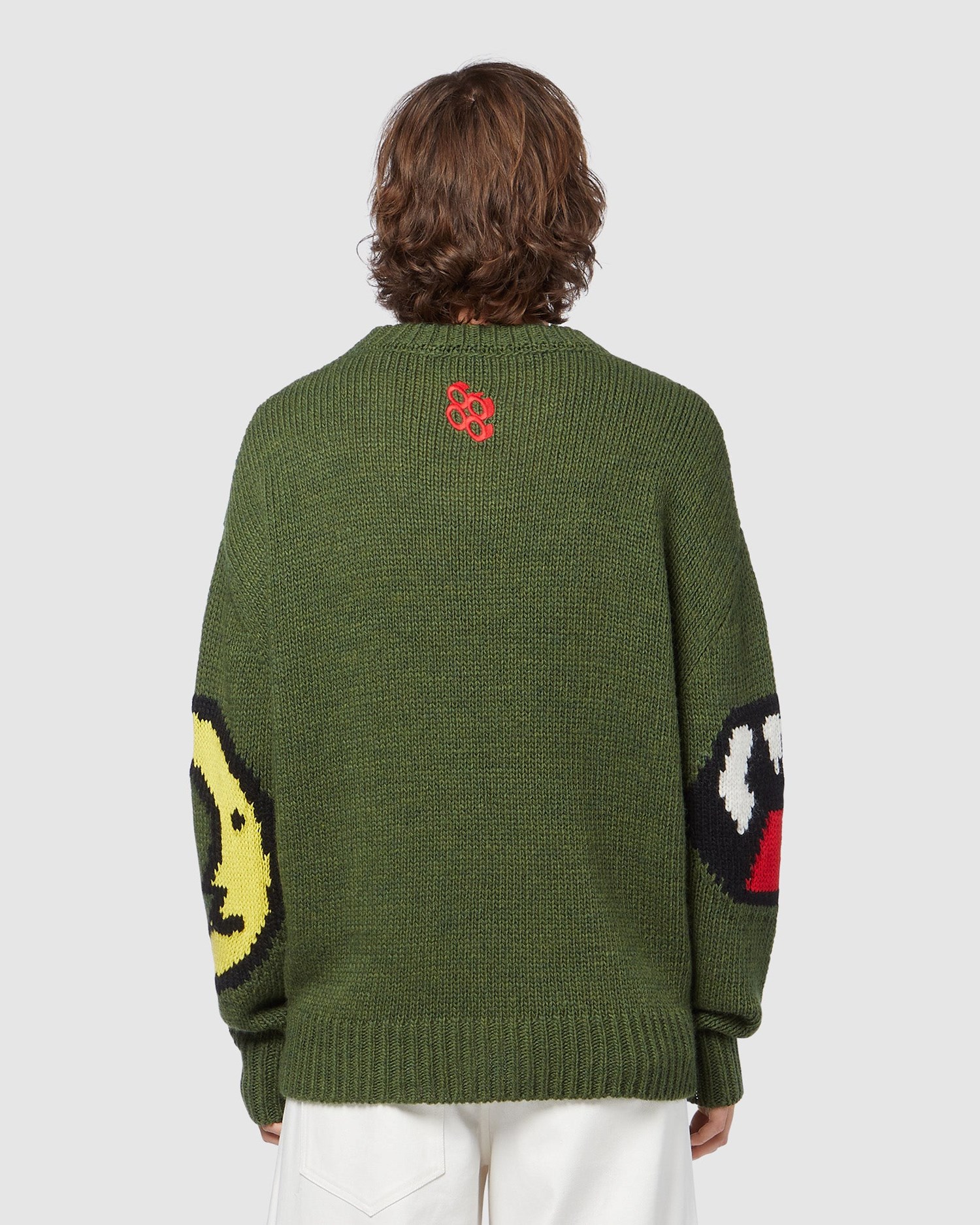 Knitwear GCDS Laine Blend Plush Pull Homme Vert | 820639-WLC