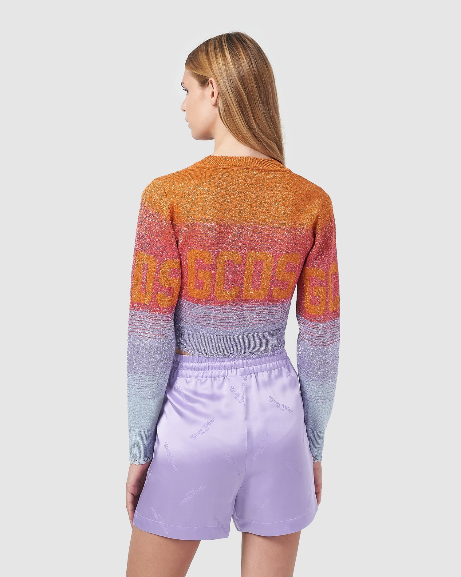 Knitwear GCDS Lurex Degradé Cropped Pull Femme Multicolore | 603172-XHG