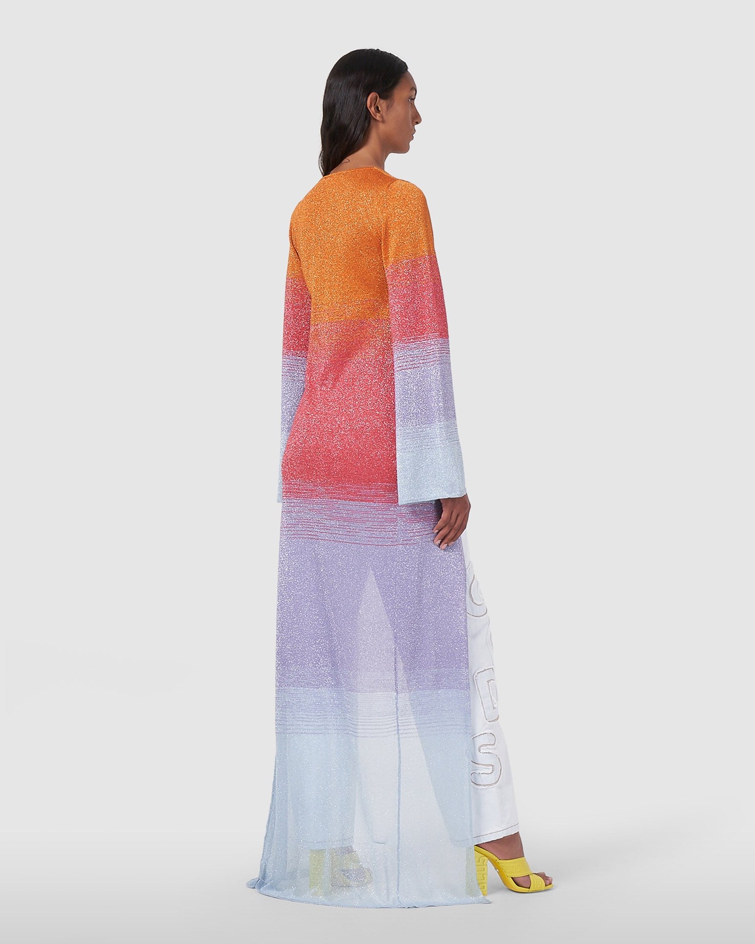 Knitwear GCDS Lurex Degradé Long Cardigan Femme Multicolore | 951406-XDQ