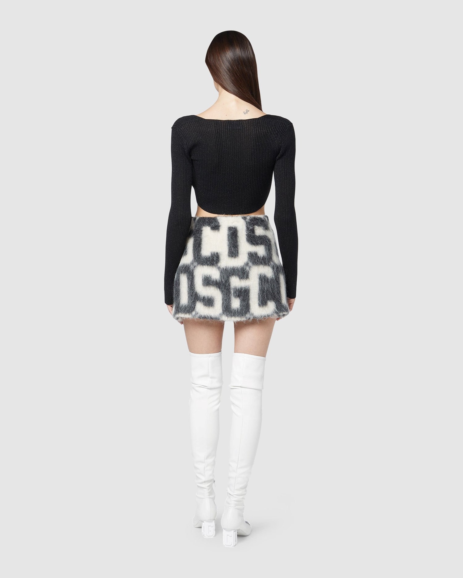 Knitwear GCDS Lurex Mini Cardigan Femme Noir | 967820-DYR