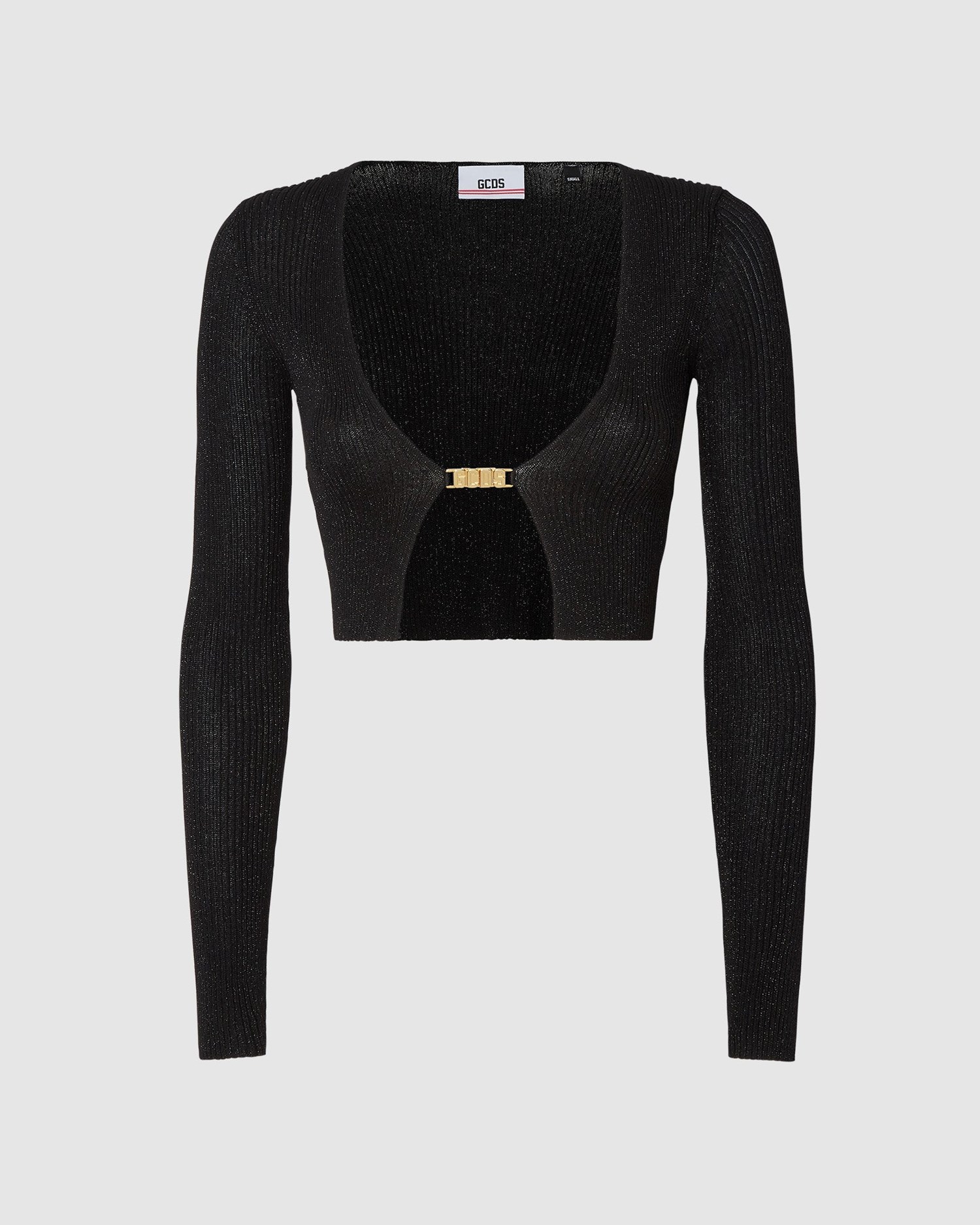 Knitwear GCDS Lurex Mini Cardigan Femme Noir | 967820-DYR