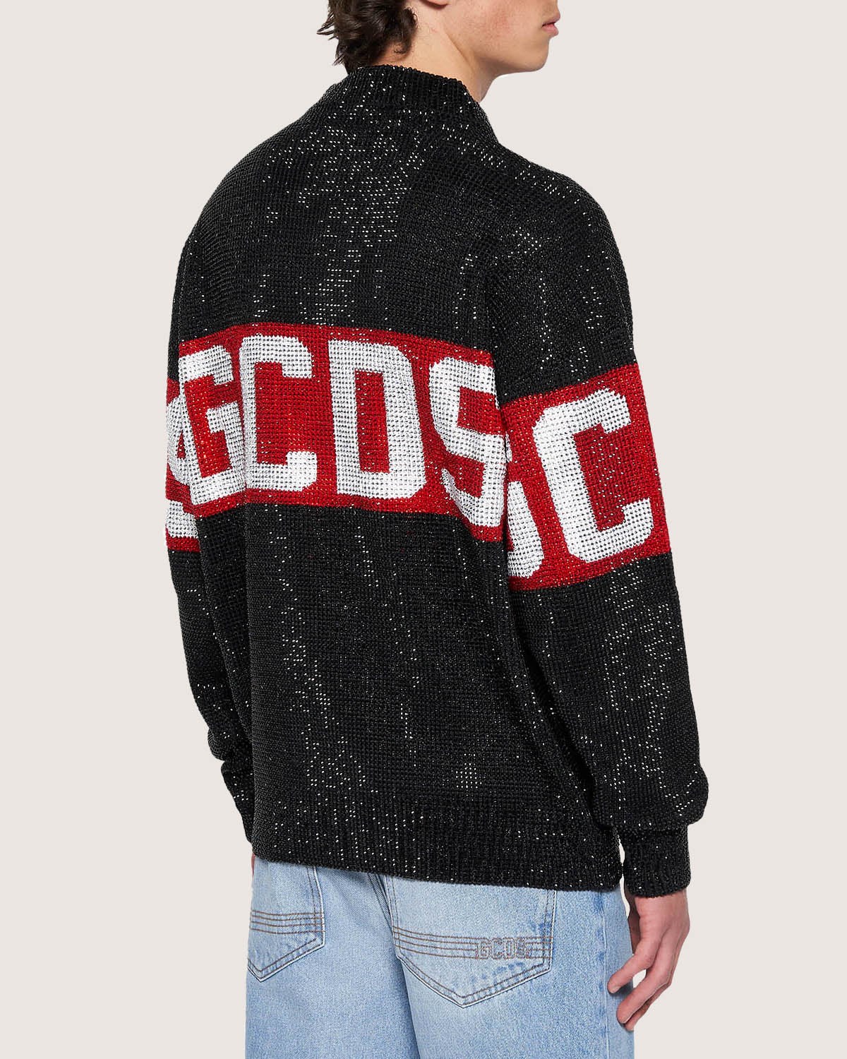 Knitwear GCDS Luxury Logo Pull Homme Noir | 309652-UOD